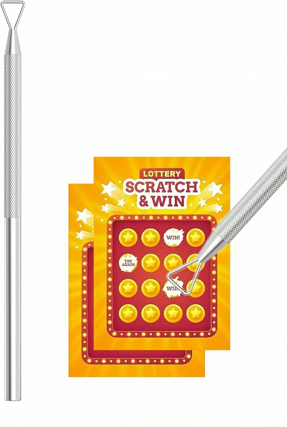 Colorful Double-End Ultimate Scratchmaster, Lottery Label Scraper for Flawless Reveals, Loteria, Scratch off the Hard to Remove Pin Numbers on Present Cards and as a Secret Present, 2 PCS
