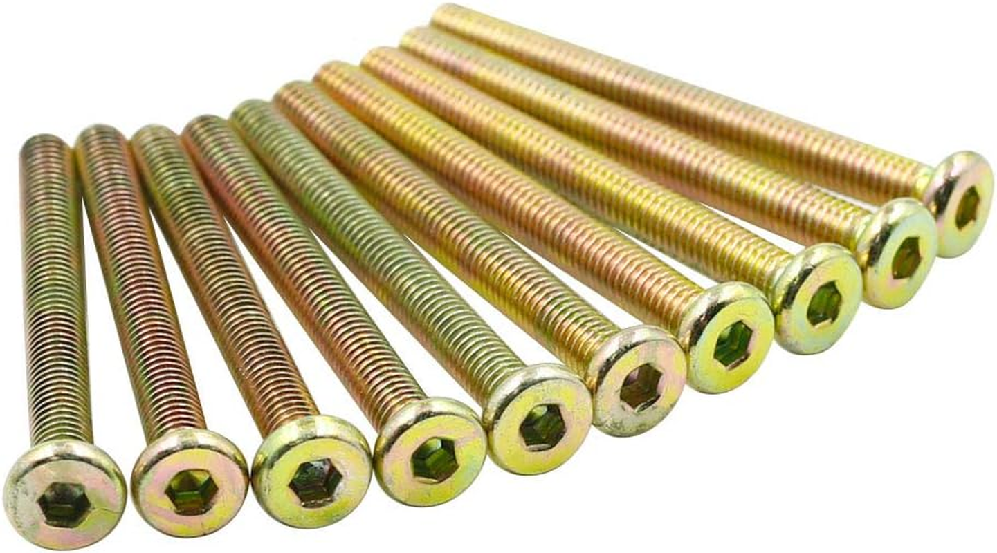 Mecion 10 Pcs M6 X 40Mm Crib Screws Zinc Plated Hex Socket Crib Hardware Screws for Beds Headboards Chairs Furniture image number 6