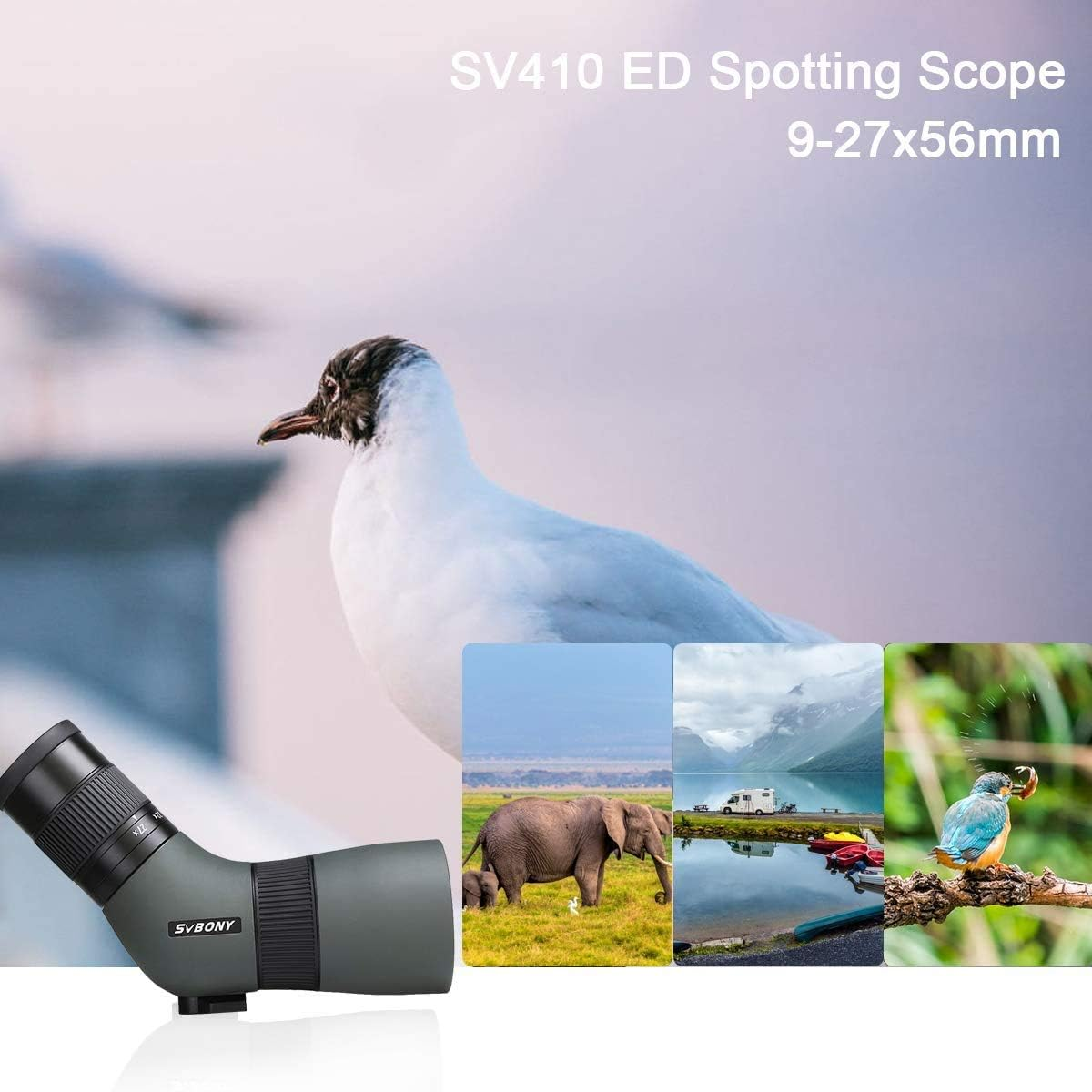 SVBONY SV410 ED Spotting Scope 9-27X56Mm Portable Mini Micro Bird Watching Scope IPX5 Waterproof Range Scope for Hunting, Range Shooting,Stars, Archery, Sports image number 1