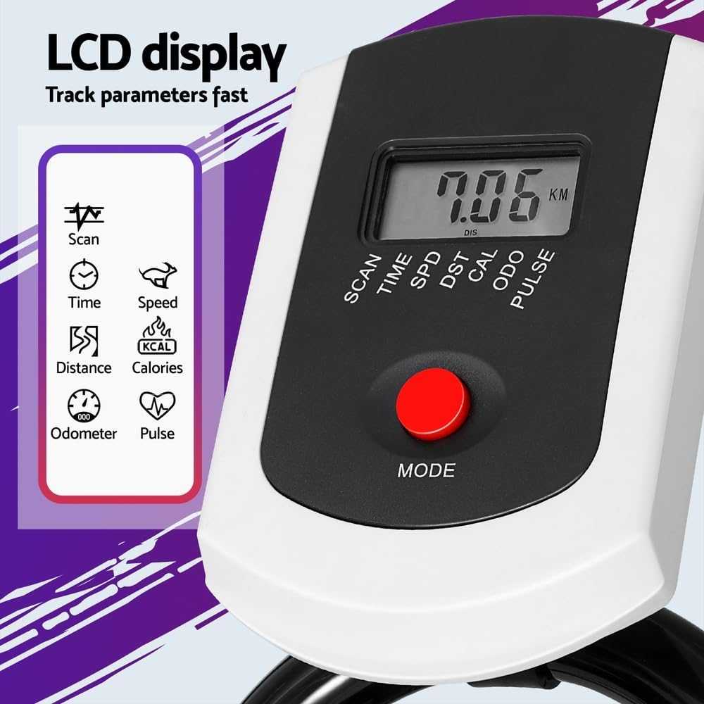 Everfit Exercise Bike, 13KG Spin Bikes Trainer Stationary Flywheel Home Gym Fitness Indoor Cycling Adjustable Resistance Workout Pulse Sensor LCD Display Silent Belt Driven (150Kg Capacity), Black image number 6