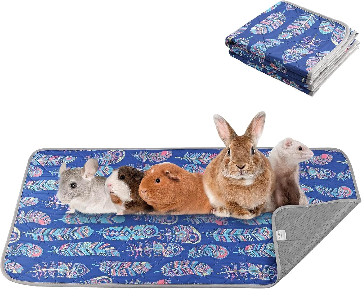 Maxetodo Washable and Reusable Urine Pads - Guinea Pig Cage Liners with Quick - Absorbing, Non - Slip & Breathable Design, Ideal for Small Animals Such as Puppies, Rabbits, Hamsters and Squirrels image number 4