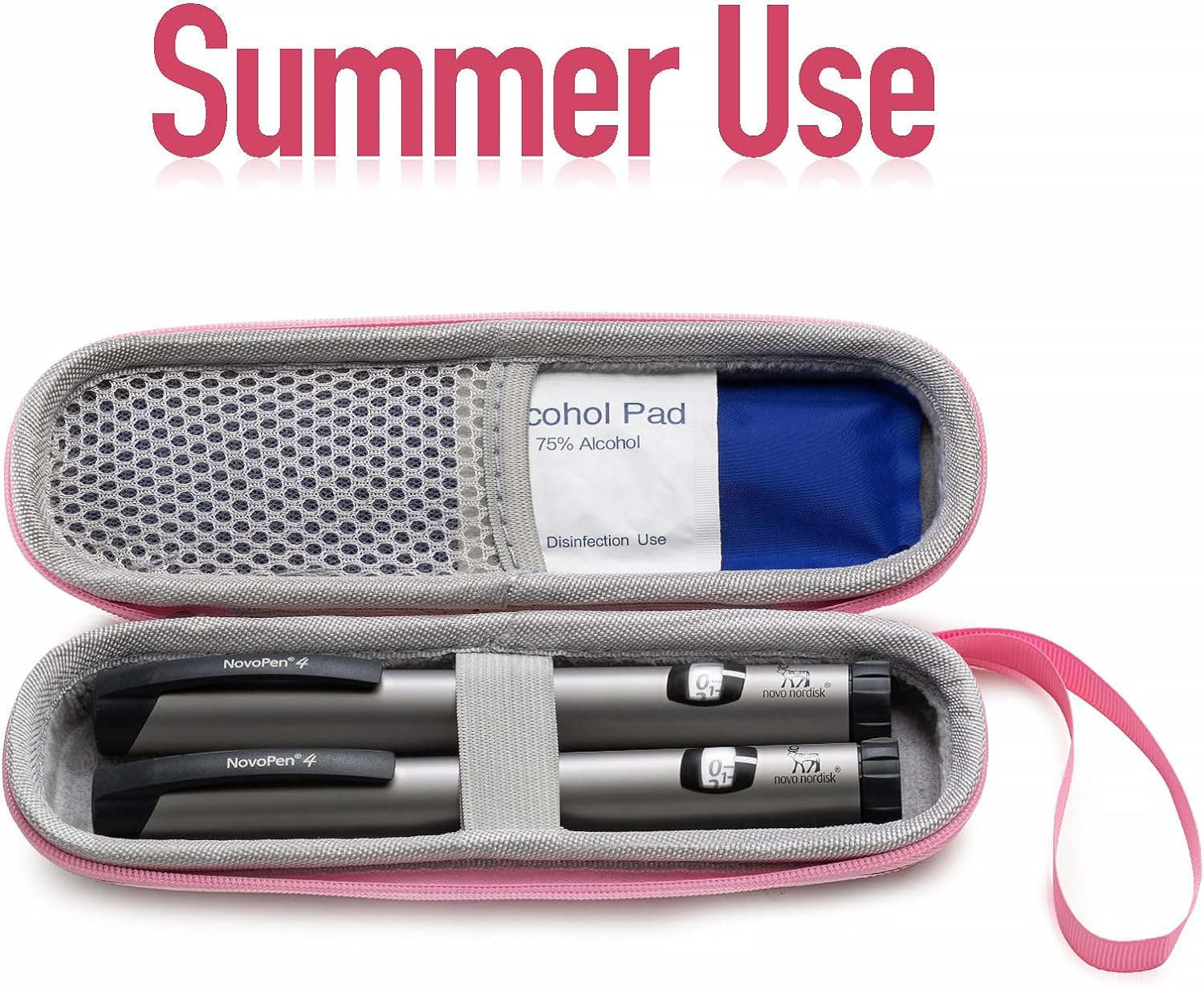 Insulin Cooler Travel Case, Portable Insulin Travail Case, Insulin Cooling Case Insulated Organizer for Insulin Pens (Pink) - Blue image number 2