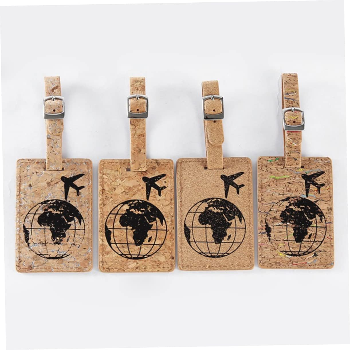 CONGARTENO Wooden Pattern Multi-Functional Luggage Tags Artificial Leather Baggage Tag for Travel Suitcase image number 3