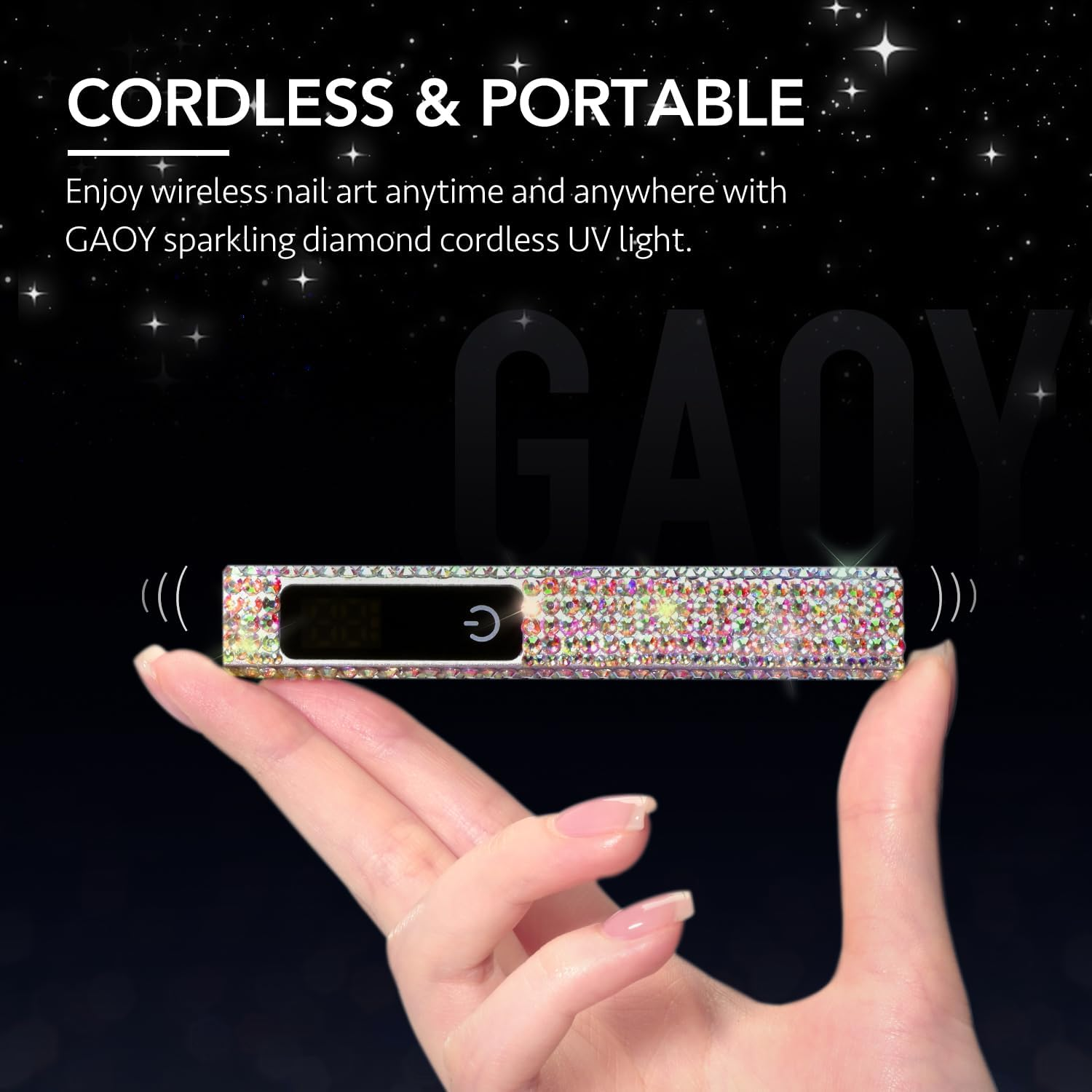 GAOY Handheld UV Light for Gel Nails, Mini Nail Lamp, Portable Cordless Rechargeable, Fast Curing, Diamond image number 2