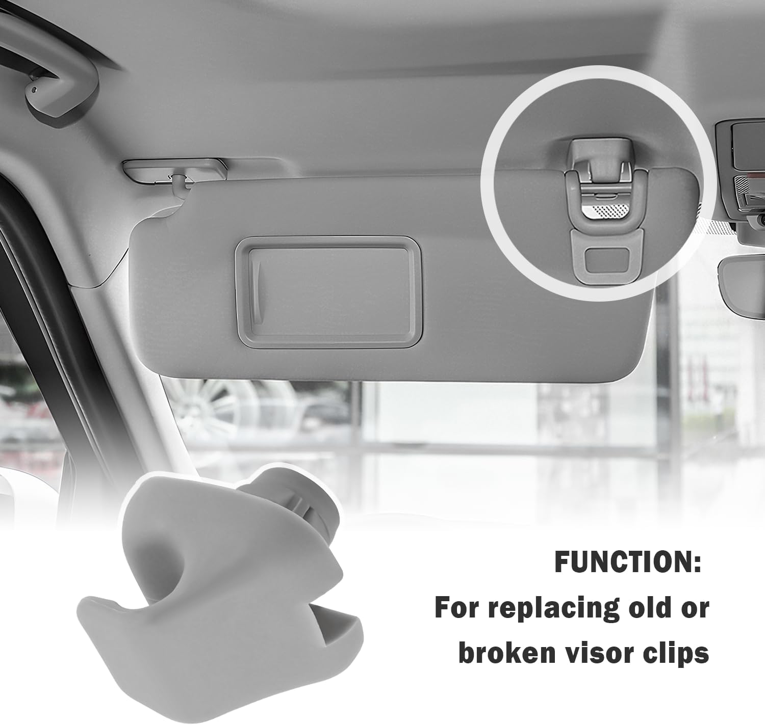 2PCS Sun Visor Clip,Durable Car Visor Clip Hook Replacement Oem#88217S01A01Za,88217S04003Za,Premium Car Visor Accessories Compatible with Honda Civic Accord Odyssey (Gray) image number 5