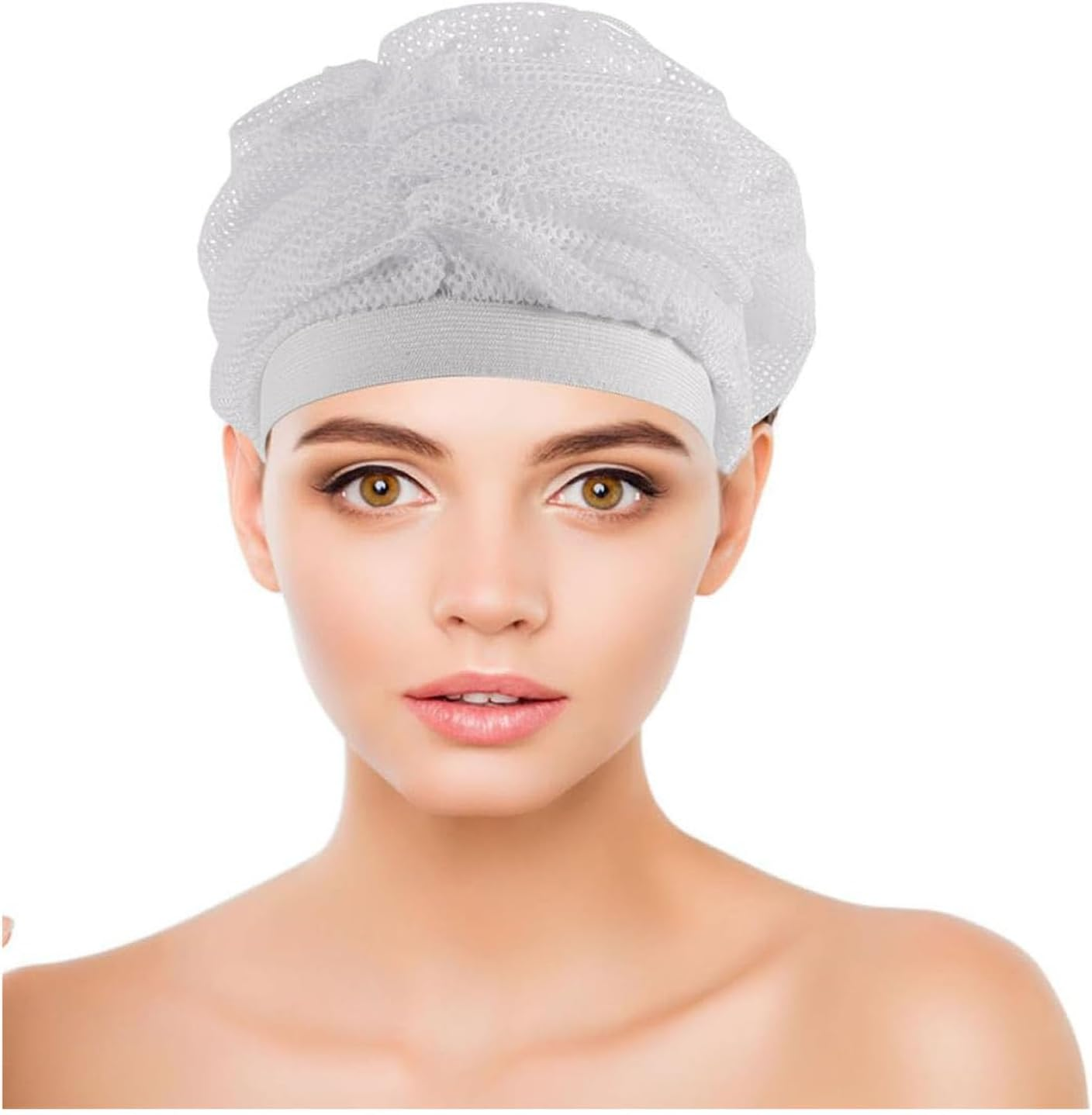 Cyktxei 1Pcs Hair Plopping Cap, Adjustable Microfiber Mesh Bonnet with Drawstring for Curly Hair Care, Enhanced Curl Definition & Fast Air Dry, Reusable Hair Drying Cap for Shower & Blow Dryer Use image number 4