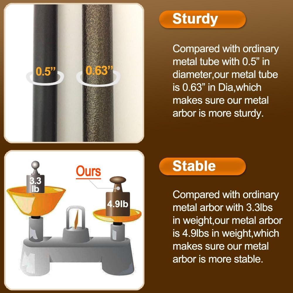 Obelisk Garden Trellis 6.3 Feet Tall Sturdy Plant Support for Climbing Vines and Flowers Stands (4.9 Lbs, Dark Bronze)