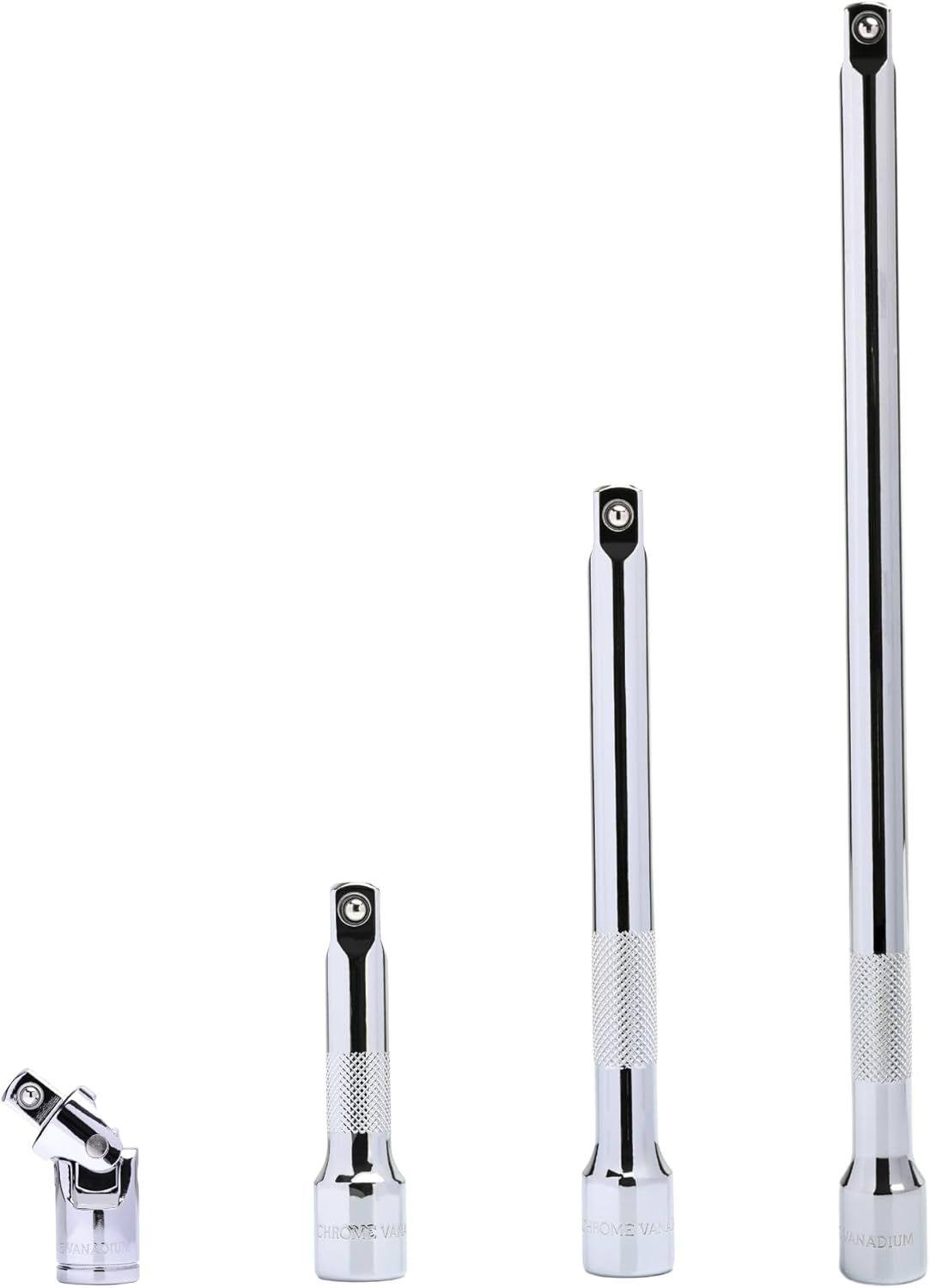 4-Piece 3/8 Inch Drive Socket Extension Bar Set (3&rdquo;, 6&rdquo;, 10&rdquo;, Universal Joint Socket Adapter), 3/8 Inch Drive Universal Joint Socket Adapter, Ideal for Automotive, DIY Use image number 5