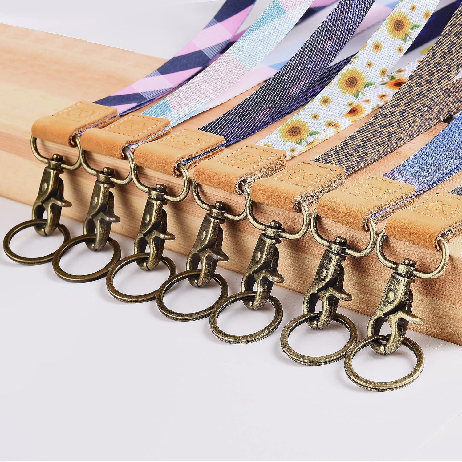 Lanyard for Keys, Teacher Lanyard for ID Holder, Blue Wrist Lanyard& Neck Lanyard Kit for Women& Men, Wallet, Car Keys, Keychain, Unique Patterns, Ultra Soft, Durable Polyester&hellip;&hellip; image number 4