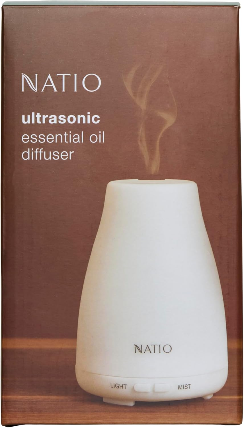 Natio Australia Ultrasonic Essential Oil Diffuser - Non-Heat Ultrasonic Technology with 4 Hour Auto-Off Timer for Natural Home Fragrance image number 2