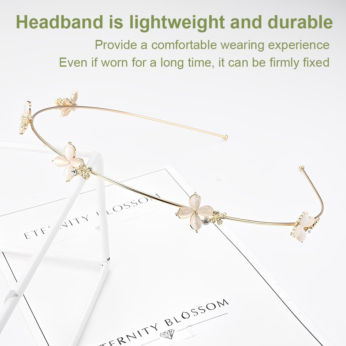 ZORVUJI Hair Accessories Gold Girls Communion Flowers Headband Filigree Wedding Bridal Women'S Headpiece Festive image number 3