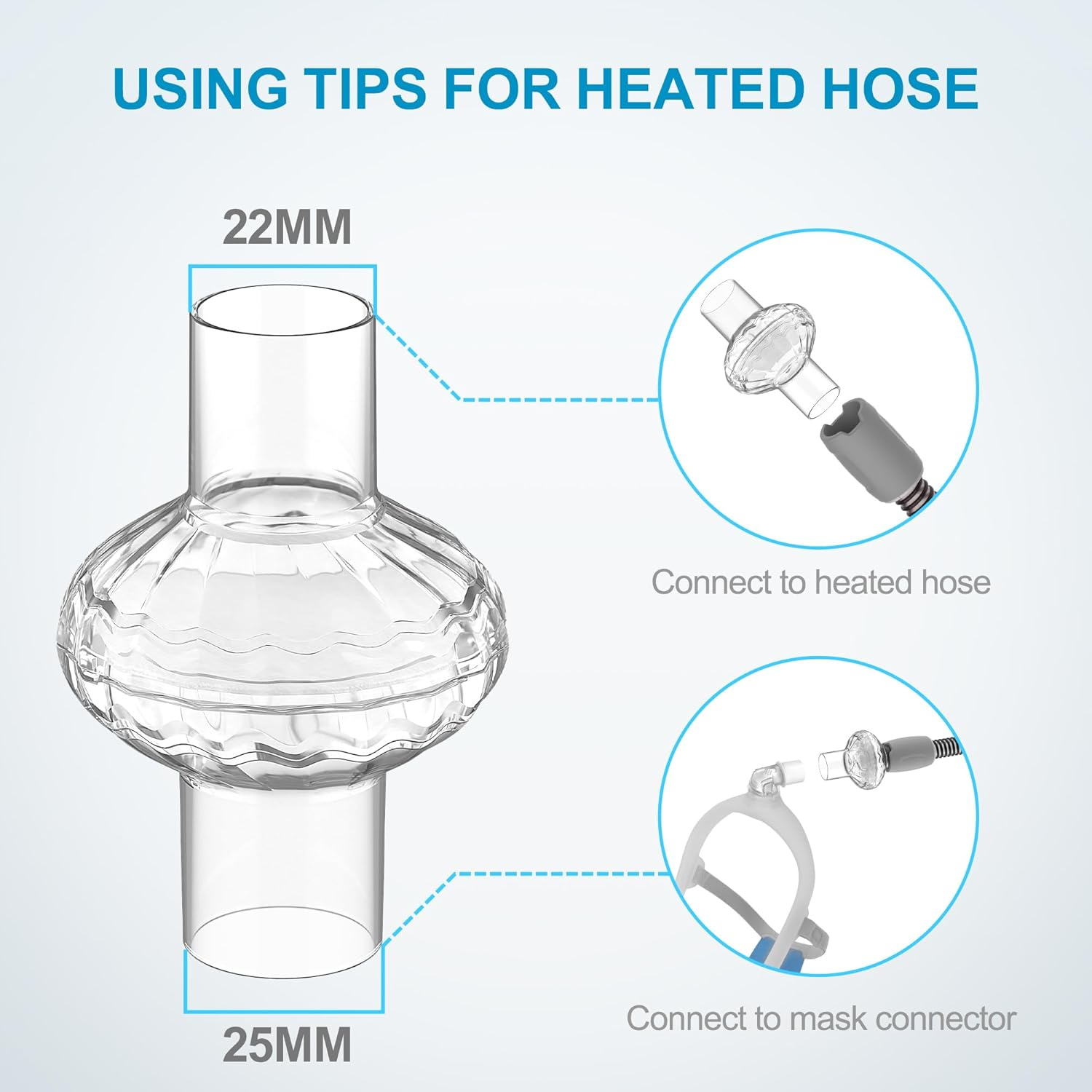 3 Packs CPAP Replacement Filter Compatible with Resmed and Dreamstation, Universal Fit-Inline Filter for 22MM Tubing and Most Machines, Ensure Super Fresh Air, Great-Value Supplied by Airsmart image number 2