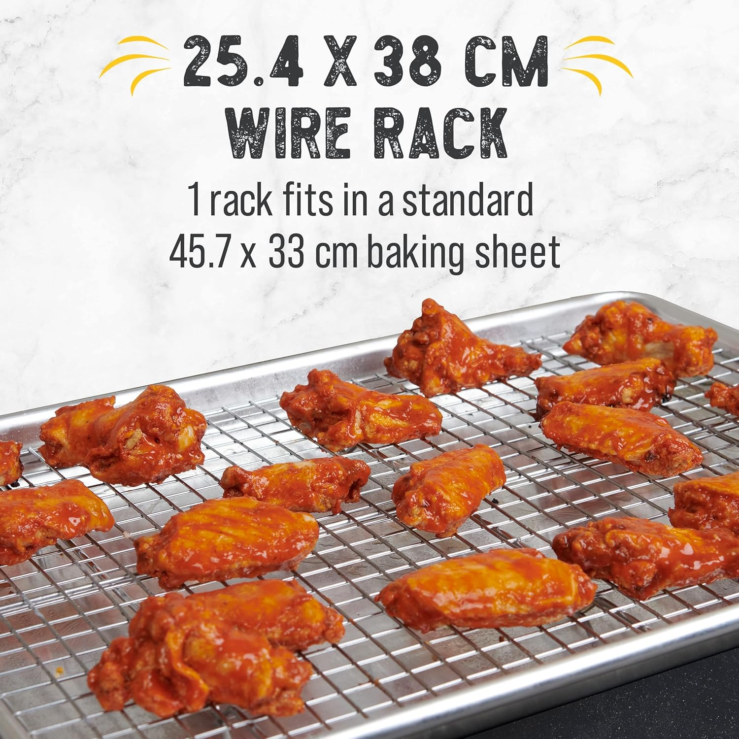 Cooling and Roasting Rack Set - 2 Pack Stainless Steel Cooling Racks for Cooking and Baking, 25 X 38Cm Oven-Safe Baking Racks, Heavy-Duty Oven Rack for Cookies, Grilling and More