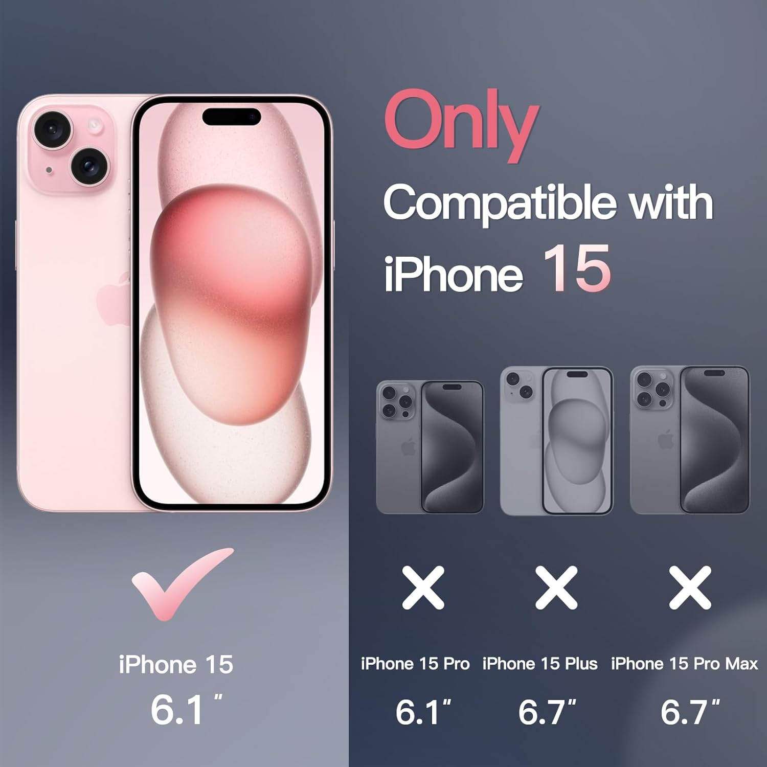 Jetech Magnetic Case for Iphone 15 6.1-Inch Compatible with Magsafe, Translucent Matte Back Slim Shockproof Phone Cover (Pink) image number 1