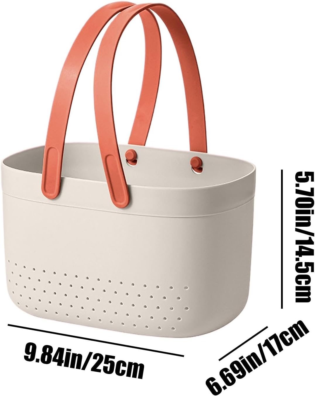 Toiletry Basket | Large Capacity Bath Container,Shower Storage Basket with Handles, Box Organizer Bin for Bathroom, Kitchen, College Dorm image number 6