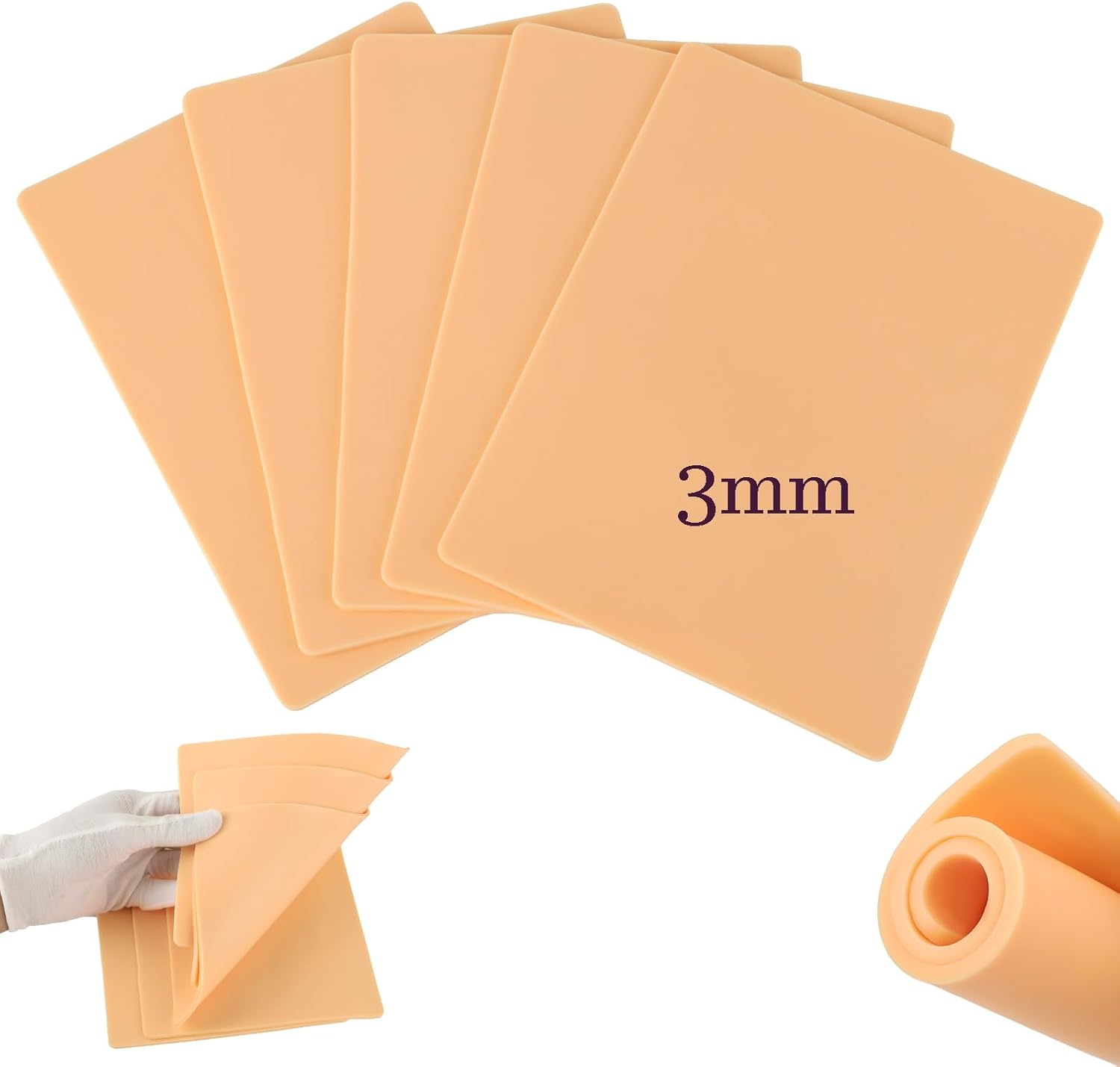 Varildibao 5 PCS Tattoo Practice Skins, 8" X 6" Double Sided Tattoo Fake Skin