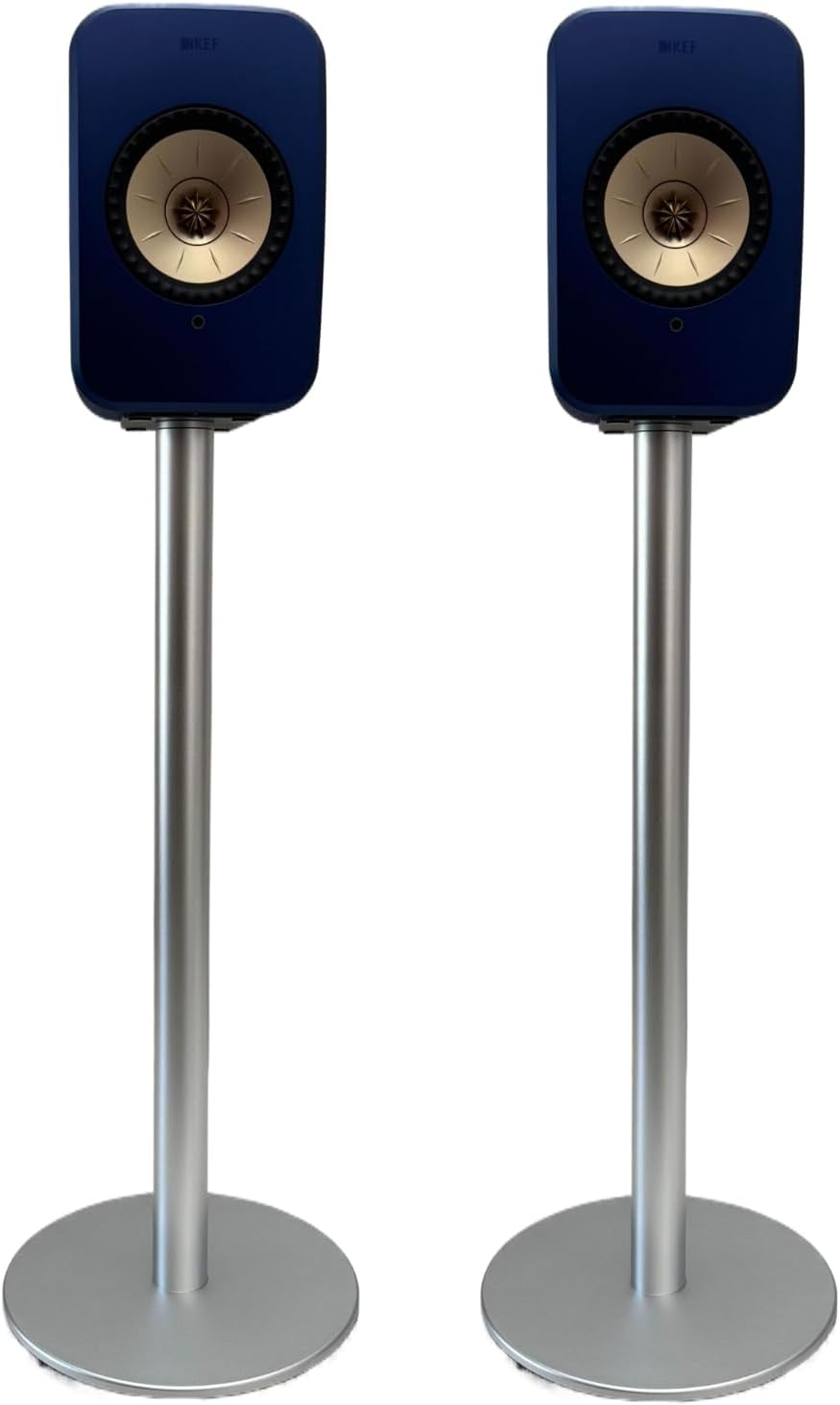 ZGOUO Aluminum Alloy Speaker Floor Stand Compatible with KEF LSX II Wireless Hifi Speaker, CNC Machined, Built-In Power Cord and Screw-Fixed Audio Design (Black Pair)