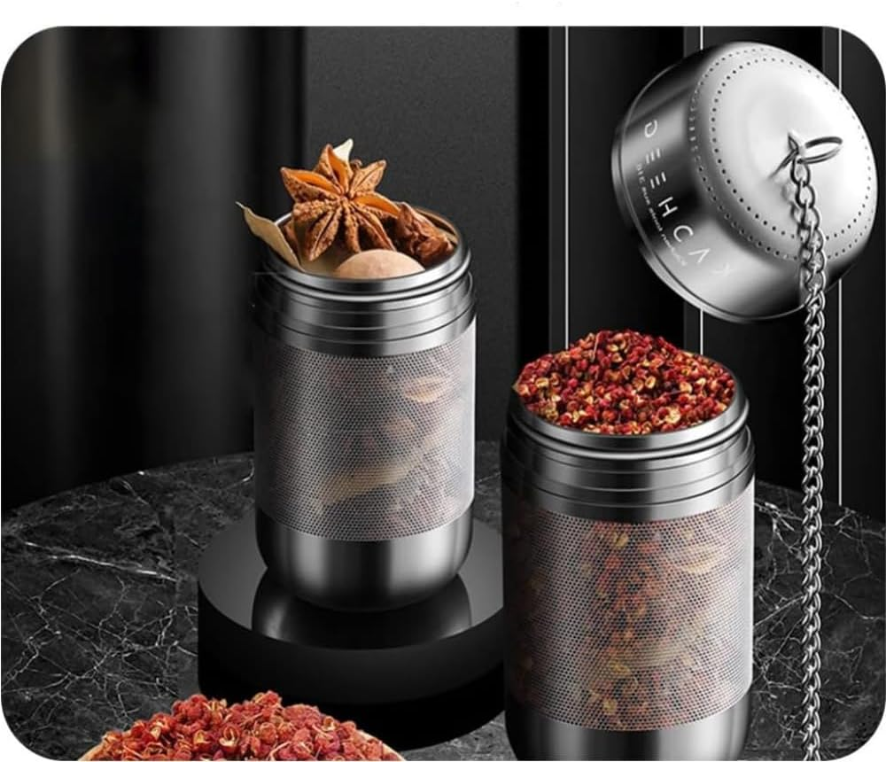 DACUAN Tea Infuser for Loose Tea, 1 Pack Stainless Steel Tea Ball Infuser with Chain, Tea Ball Strainers, Spices Infuser, Extra Fine Mesh Tea Infusers for Brewing Loose Tea, Spices (S) image number 1