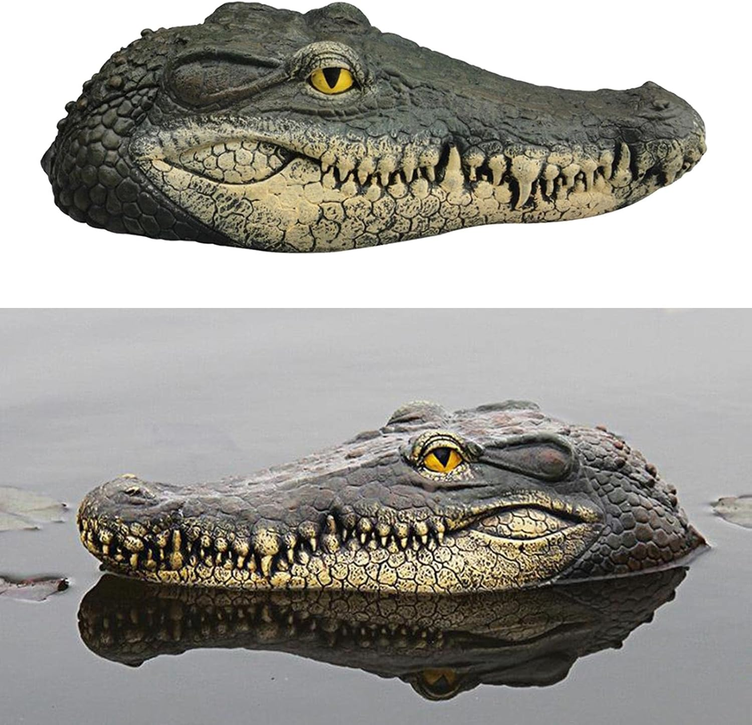 Perfk Alligator Head Decoy Pond Float Giant Look Decoy Water Floating Decoration for Head Drives Ducks, Style 2 - Style 4 image number 7