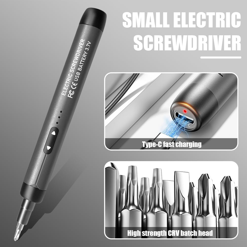 Mini Electric Screwdriver, 46 in 1 Precision Screwdriver Set, Small Cordless Power Screwdriver with 46 Magnetic Bits, Repair Tool for Phone Camera Laptop Watch Glasses image number 1