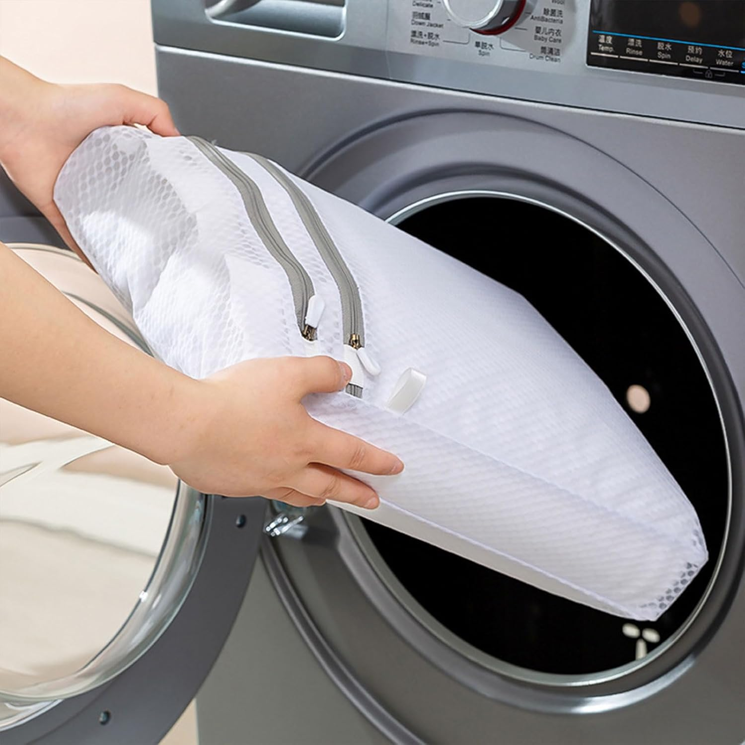 Xolixorium Honeycomb Delicates Bags for Washing Machine - 2 Xx-Large 24X24 Inch Laundry Bags for Lingerie, Delicates Wash Bag for Cotton Clothes, Sheets & Shoes image number 5