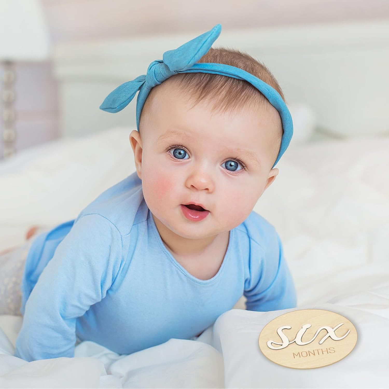 Baby Monthly Milestone Marker Discs - Wooden 3D Double-Sided Baby Announcement Sign, Gender Neutral Announcement Cards for Newborn Boys and Girls 1-12 Months Photography Props image number 5