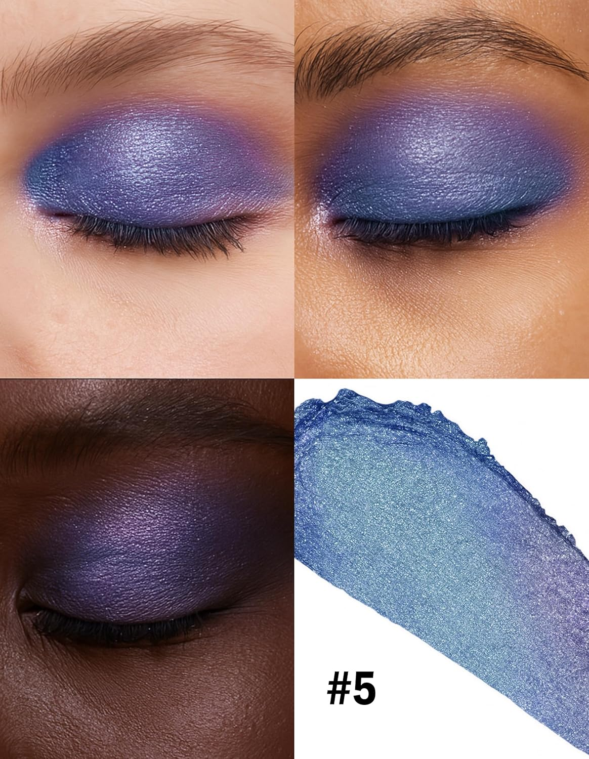 Erinde Glitter Eyeshadow Stick, Waterproof Eyeshadow Shimmer Stick, Smooth Cream Eye Shadow Sticks, Korean Makeup Brightener Pencil, Easy to Blend Long Lasting Shimmer Eyeshadows 05# - 04 image number 5