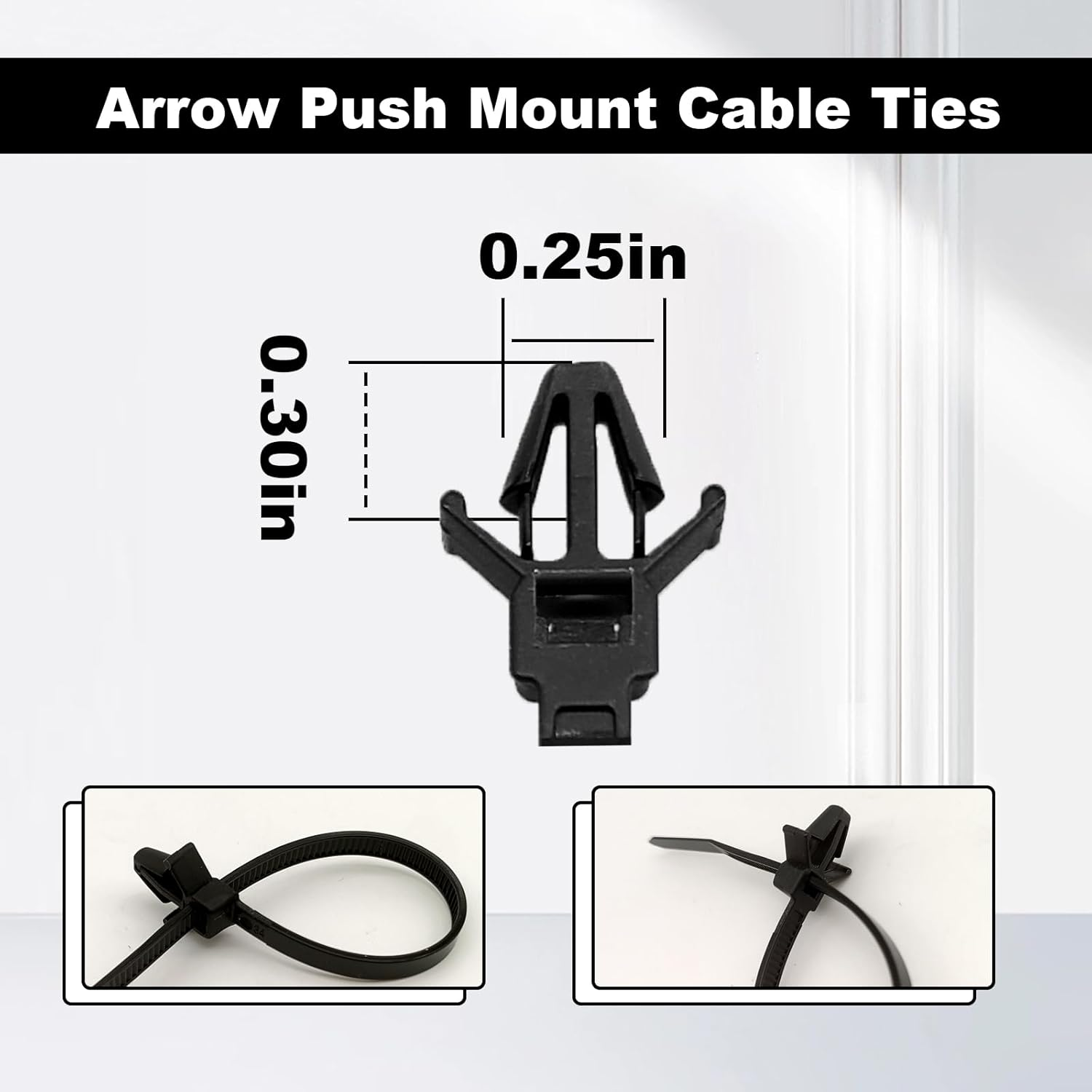 120Pcs Universal Nylon Push Mount Cable Zip Tie, Nylon Self Locking Cable Strap Compatible with Cars Boat Trailer Polaris UTV Side by Side Jeep Wrangler Engine Bay Wire Harness Restraint Ties image number 6