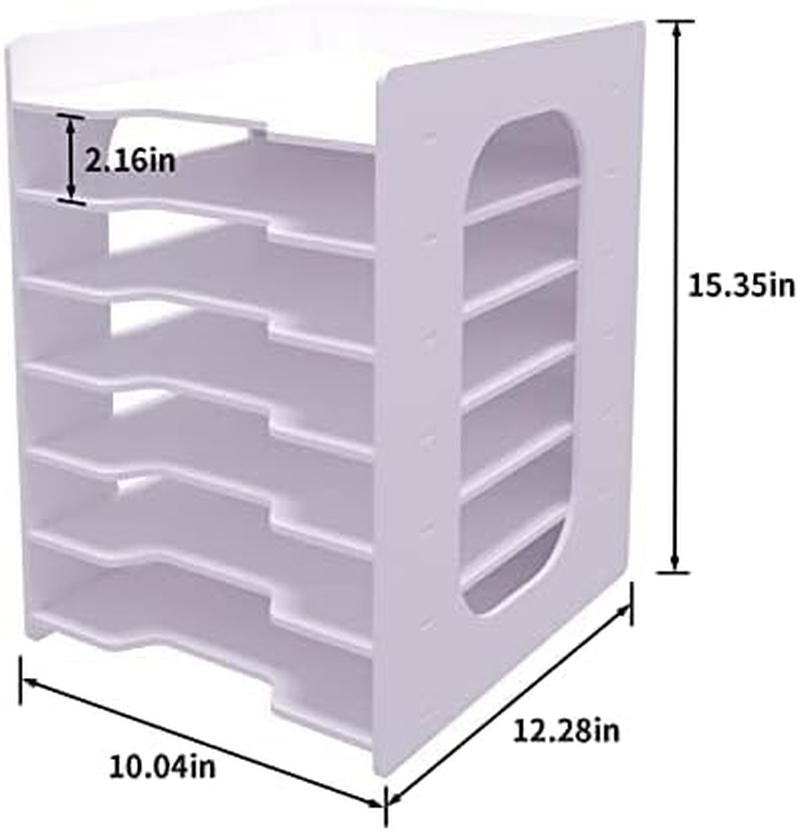 Natwind Office Desk Document File Organizer A4 File Holder Desktop Accessories Organizer Paper Letter Hard Copy Document Storage Rack (7-Tier) image number 3