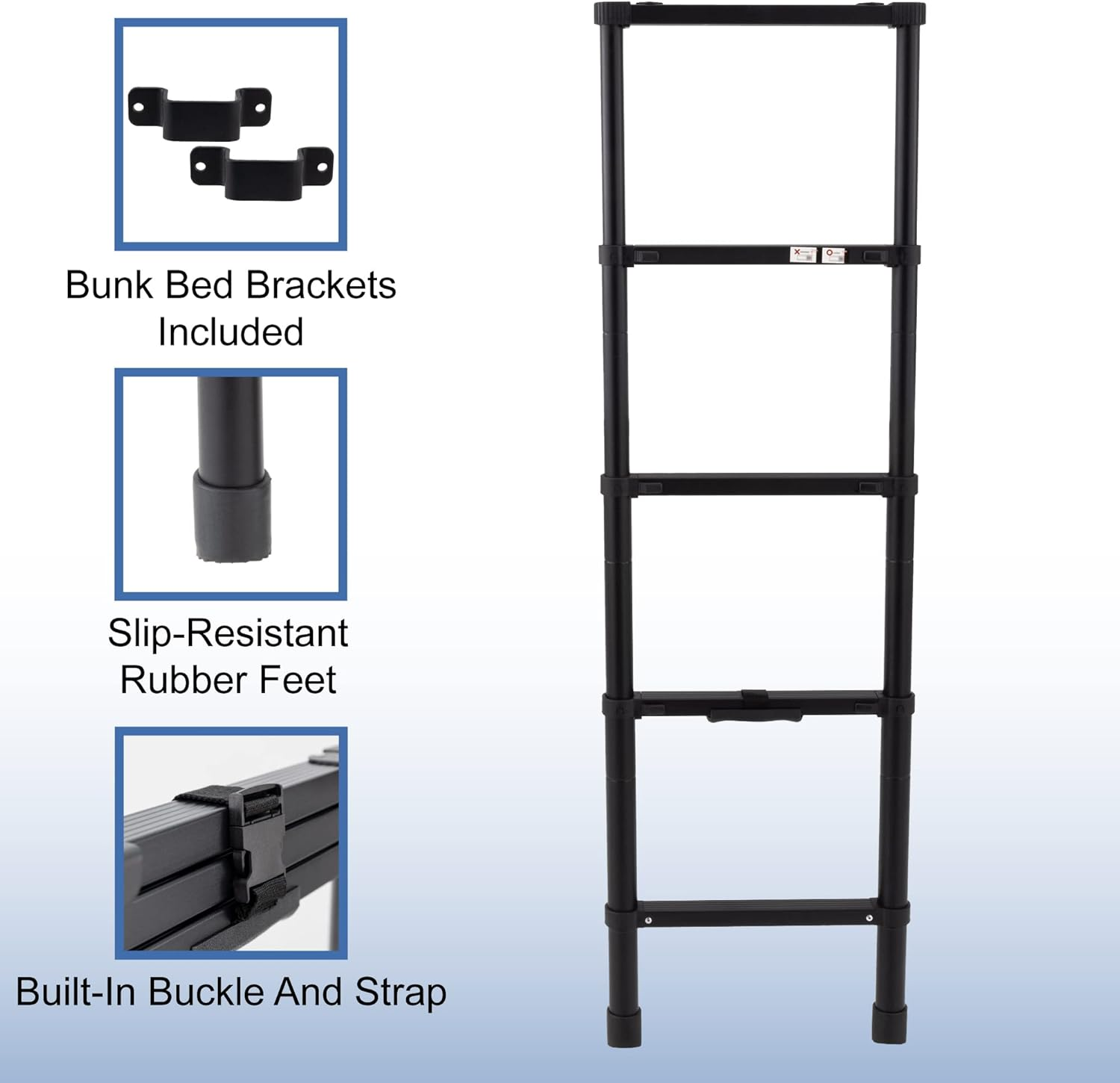 Recpro RV Telescoping Bunk Bed Ladder | Includes Mounting Brackets | Lightweight Aluminum Collapsible Construction (60") image number 6