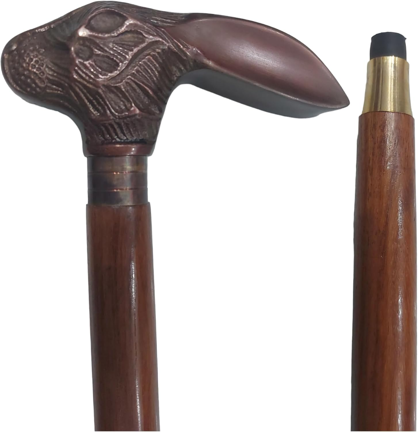 Dolchi Heirloom Elegance Bunny Head Wooden Cane with Antique Carving Detail - 37 Inches Tall - Perfect for Grandparents, Easter, Birthday Gifts image number 1