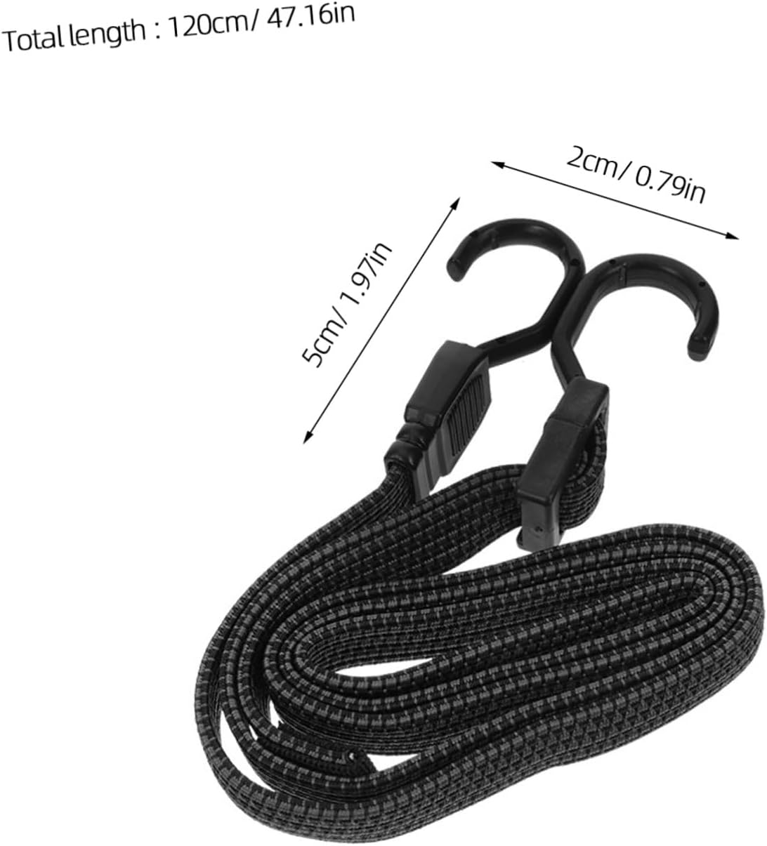 2Pcs Flat Bungee Cords with Hooks Elastic Cargo Tightening Straps for Motorcycle Bike Kayak Luggage Fixing Tie down Rope image number 4