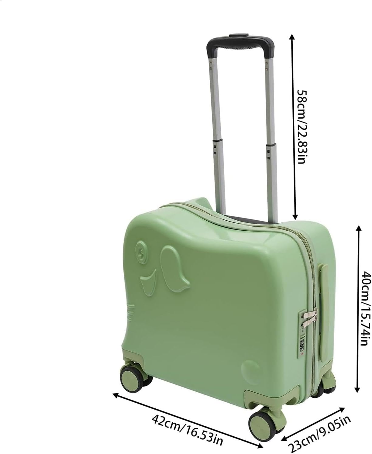 Rolling Luggage for Kids, Hand Luggage for Kids | Multipurpose Carry-On Suitcase for Rolling Suitcases for | Cute Carry-On Travel Suitcase for , Dunkelgr&uuml;n, Siehe Beschreibung, - Dunkelgr&uuml;n image number 5