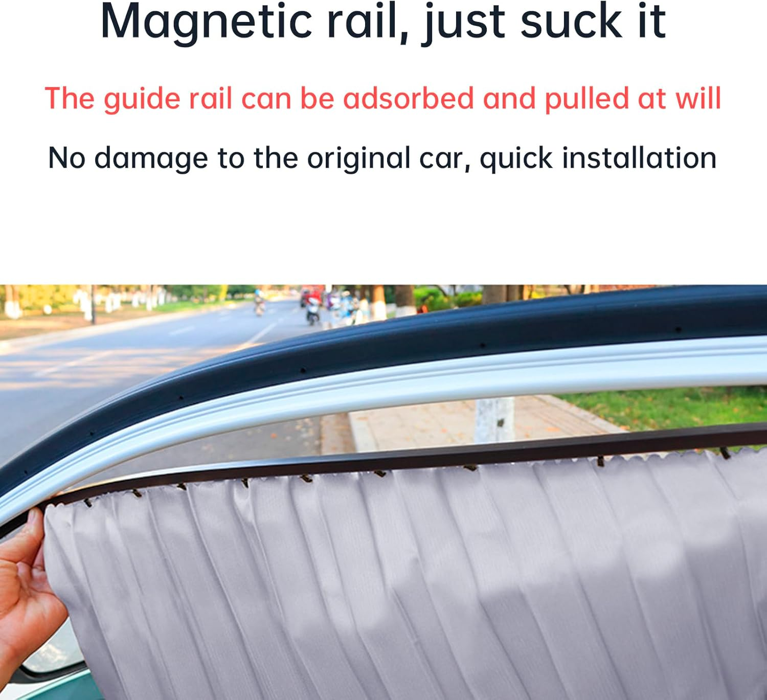 Areyourshop Car Side Window Sun Shade Car Privacy Sunshade，Privacy Curtains with Thermal Insulation Protection，For Breastfeeding Taking a Nap Changing Clothes Camping Gray - Black image number 7