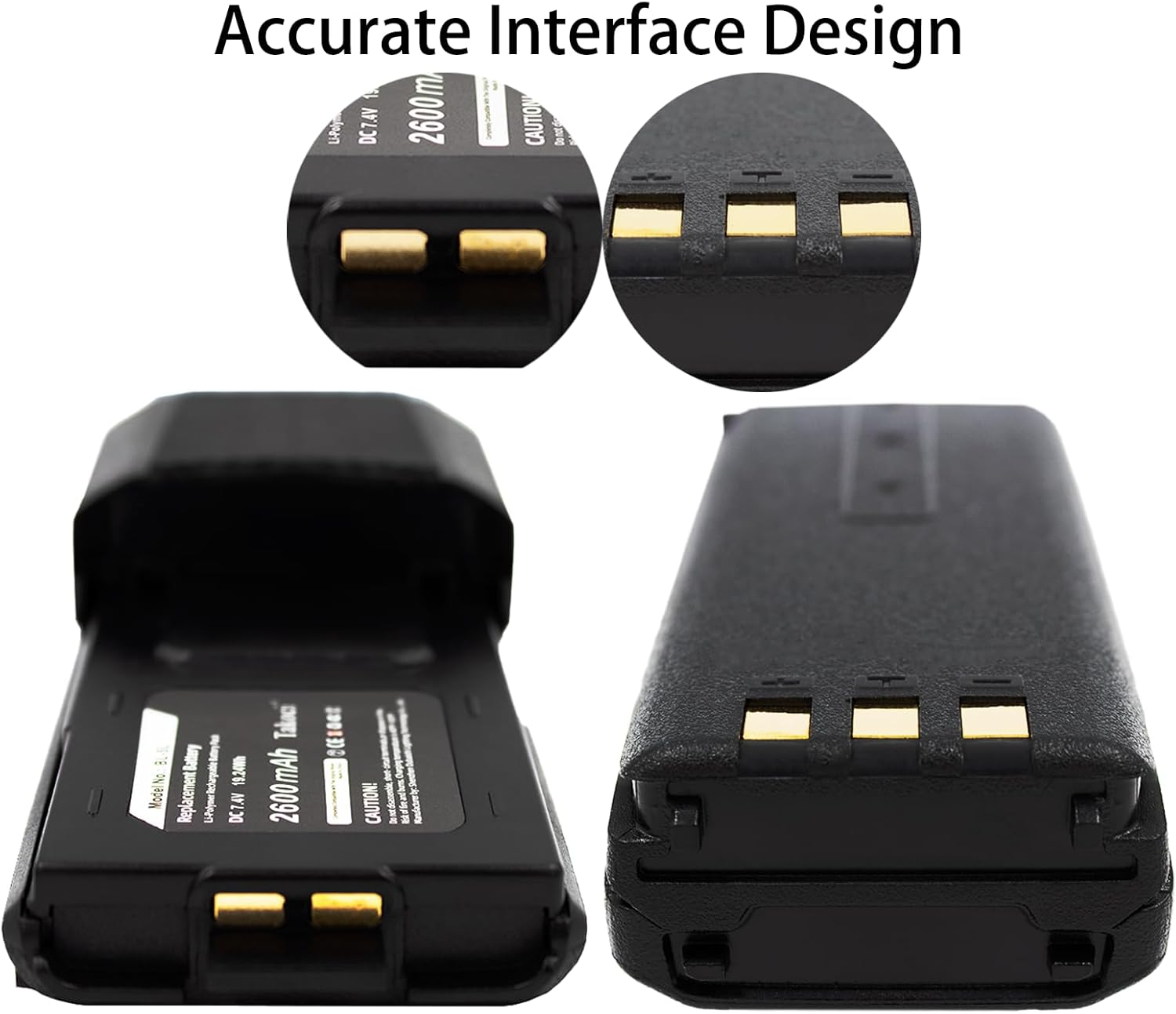 7.4V/2600Mah Battery Replacement Compatible with Baofeng UV-5R UV-5R+ plus BF-F8HP UV-5RE plus UV-5RB UV-5X RD-5R UV-5RTP Walkie Talkie Lithium-Ion Battery image number 1