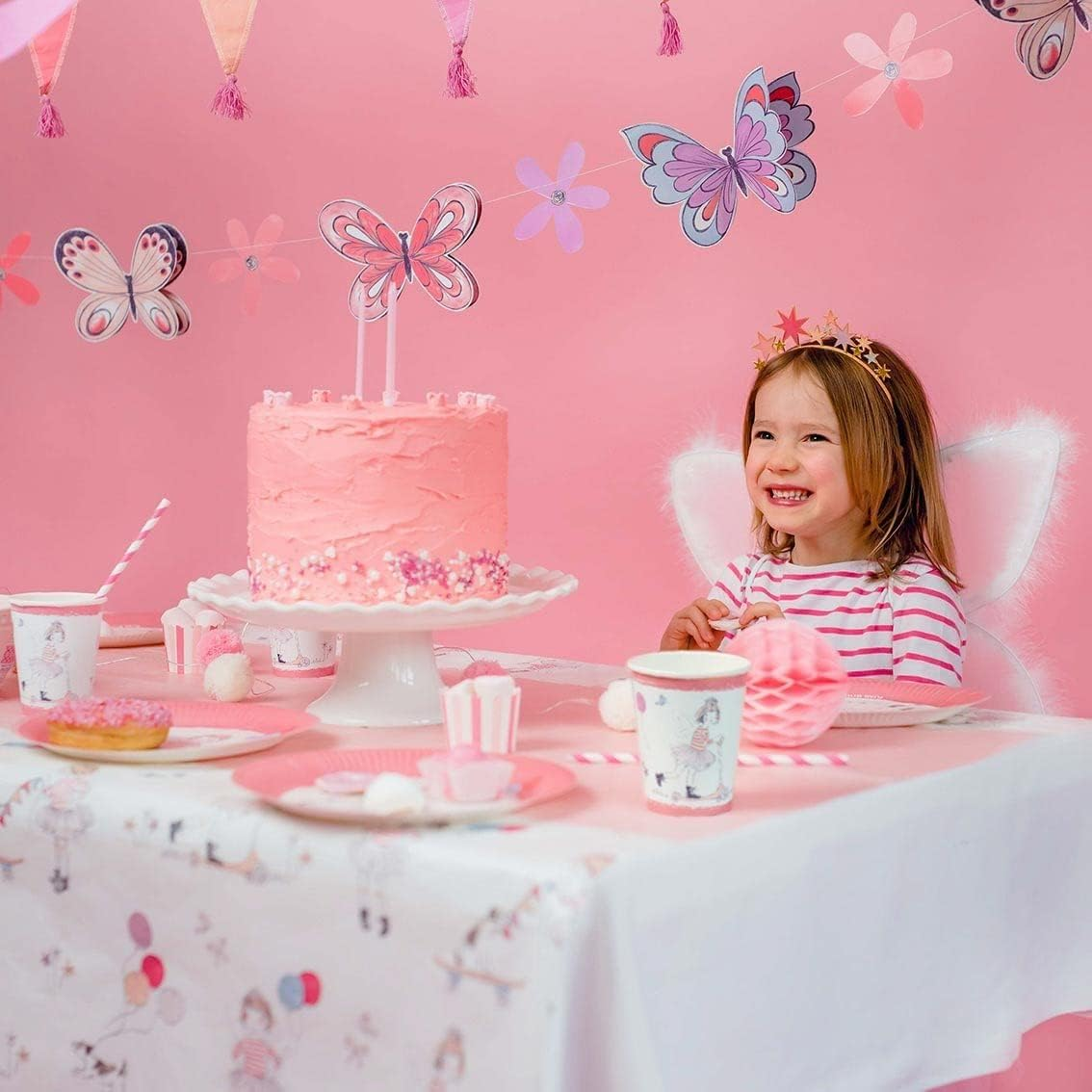 Pink and Gold Glitter Star Headpiece | Alloy Headband Accessory for Birthday, Virtual Zoom Party, Festival, Fireworks Night, Fancy Dress, Her, Children image number 2