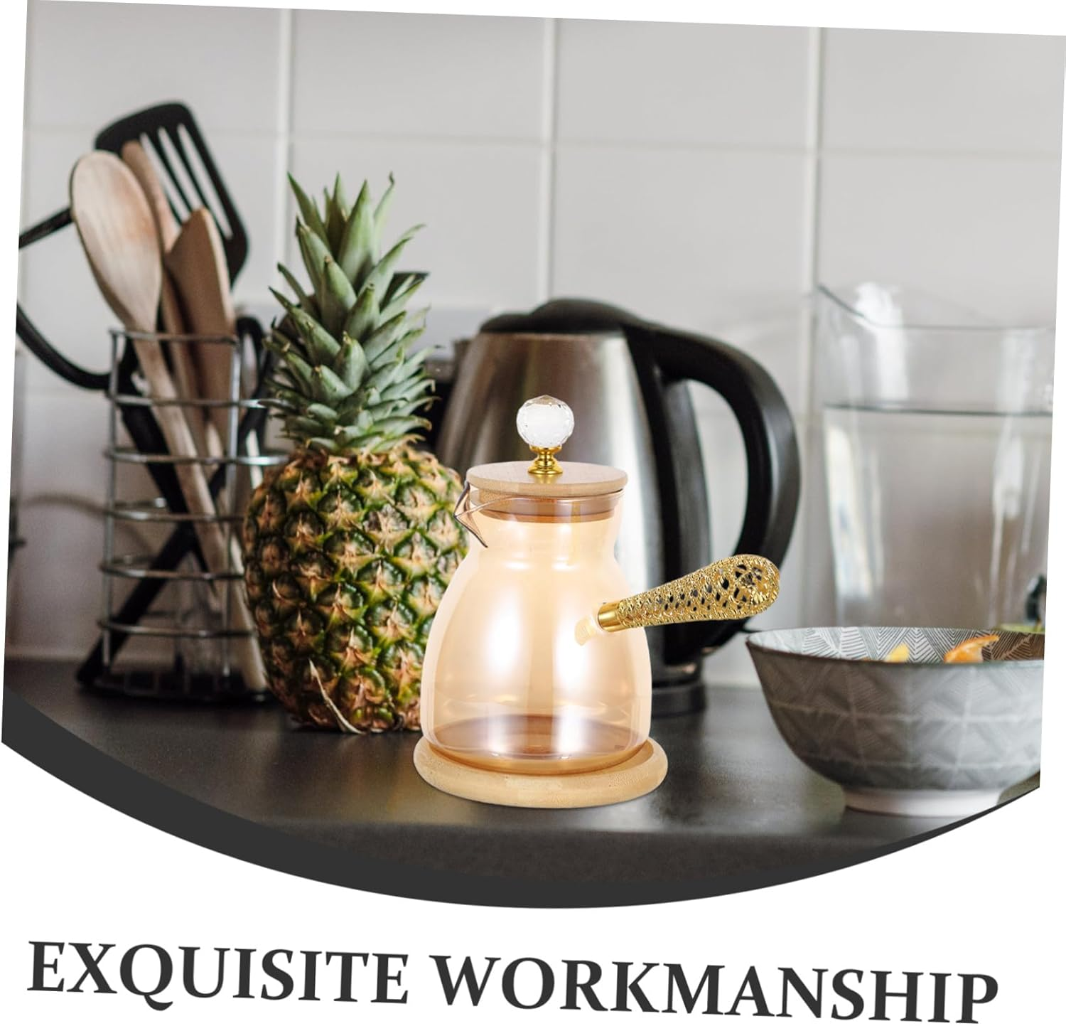 DOITOOL Turkish Coffee Maker Glass Pot Side Handle for Brewing Espresso Suitable for Greek and Arabic Traditions Use as Server Tea Pitcher for Boiling Water image number 3