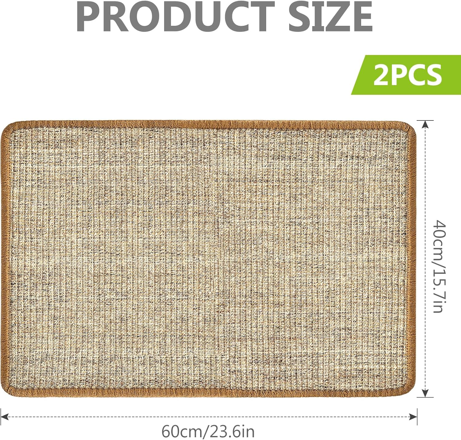 Cat Scratching Mat, Pack of 2 Scratching Boards Cat Wall 60 X 40 Cm, Cat Scratching Board, Cat Scratching Mat, Sisal Rug, Cat Scratching Mat, Sisal Mat, Scratch Protection for Couch image number 4
