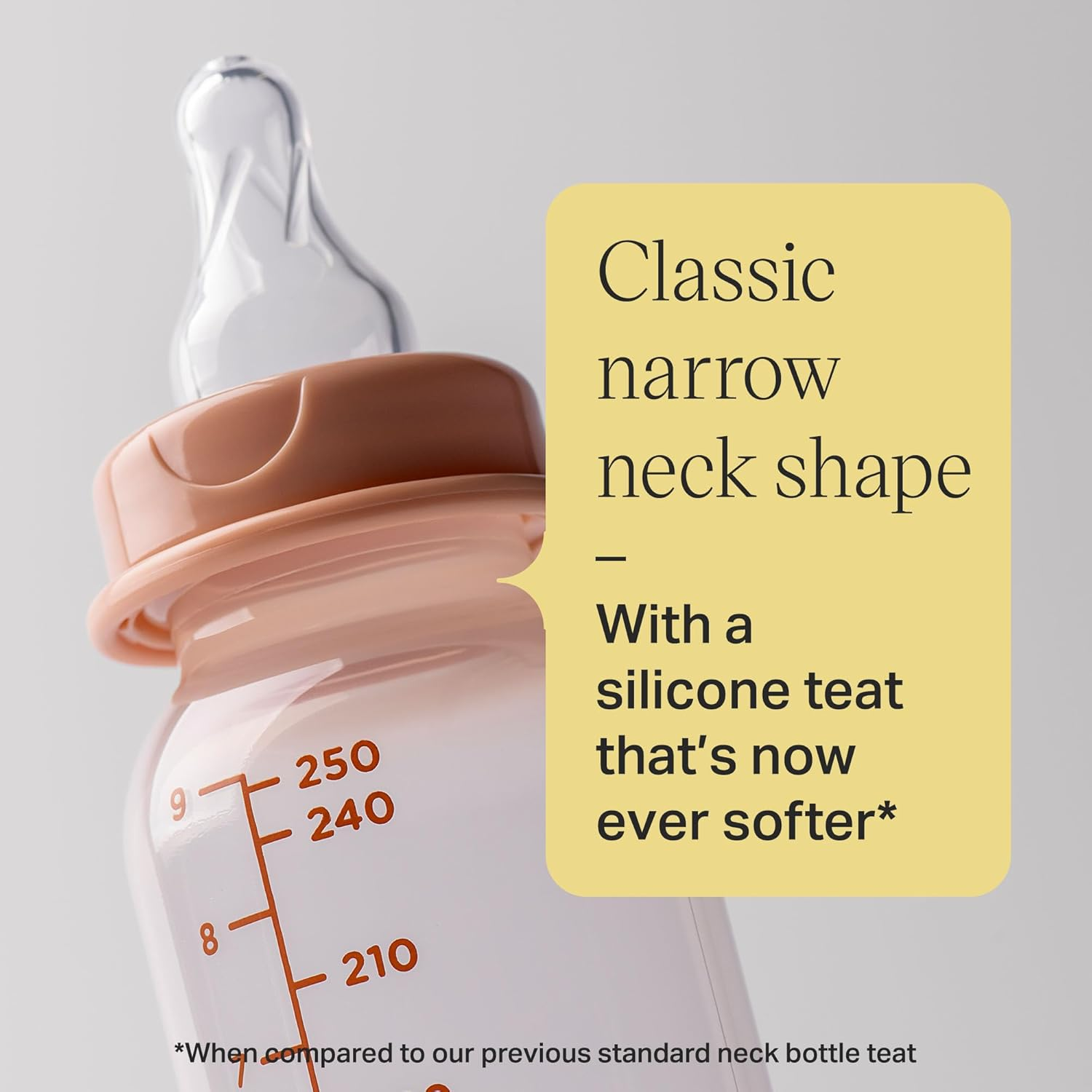 Tommee Tippee Classic Start Baby Bottles, 0M+, Silicone Slow Flow Teat, Anti-Colic Valve, Green/Brown/Grey, 250Ml, Narrow Neck, 3 Pack, Dishwasher Safe image number 3