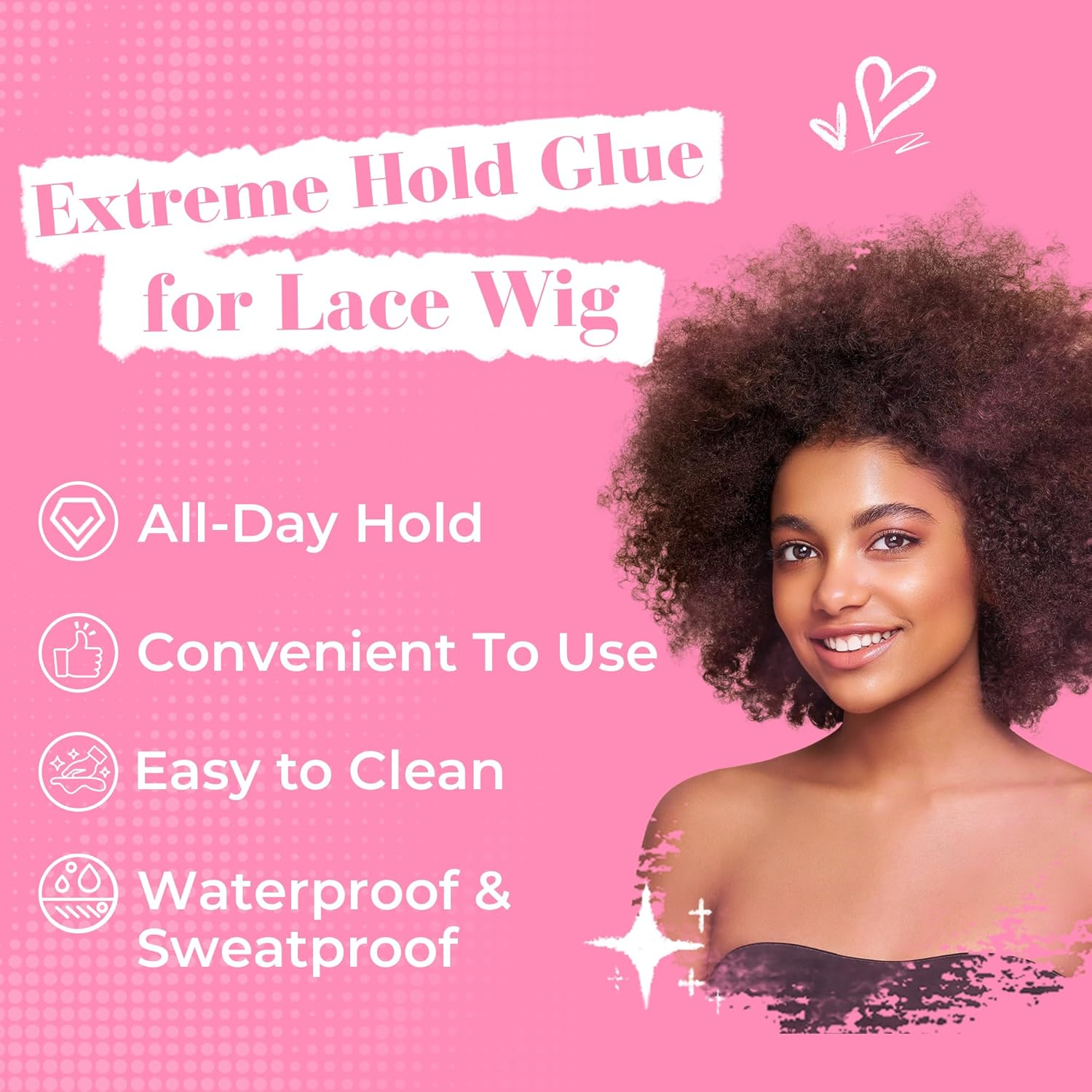 Immetee Lace Wig Glue, Hair Replacement Adhesive Invisible Bonding Glue, Extra Moisture Control Light Hold for Poly and Lace Hairpiece Wig Toupee.80G image number 6