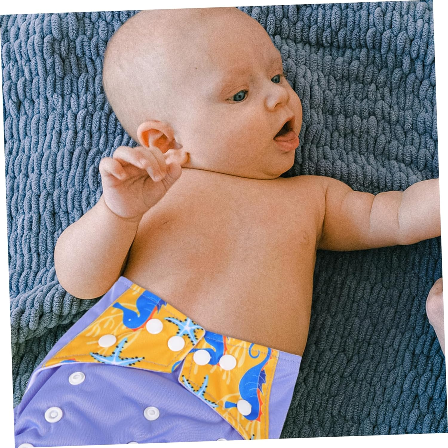 3Pcs Absorbent Newborn Cloth Diapers for Boys Girls Soft Elastic Leg Closures Breathable Nappies image number 1