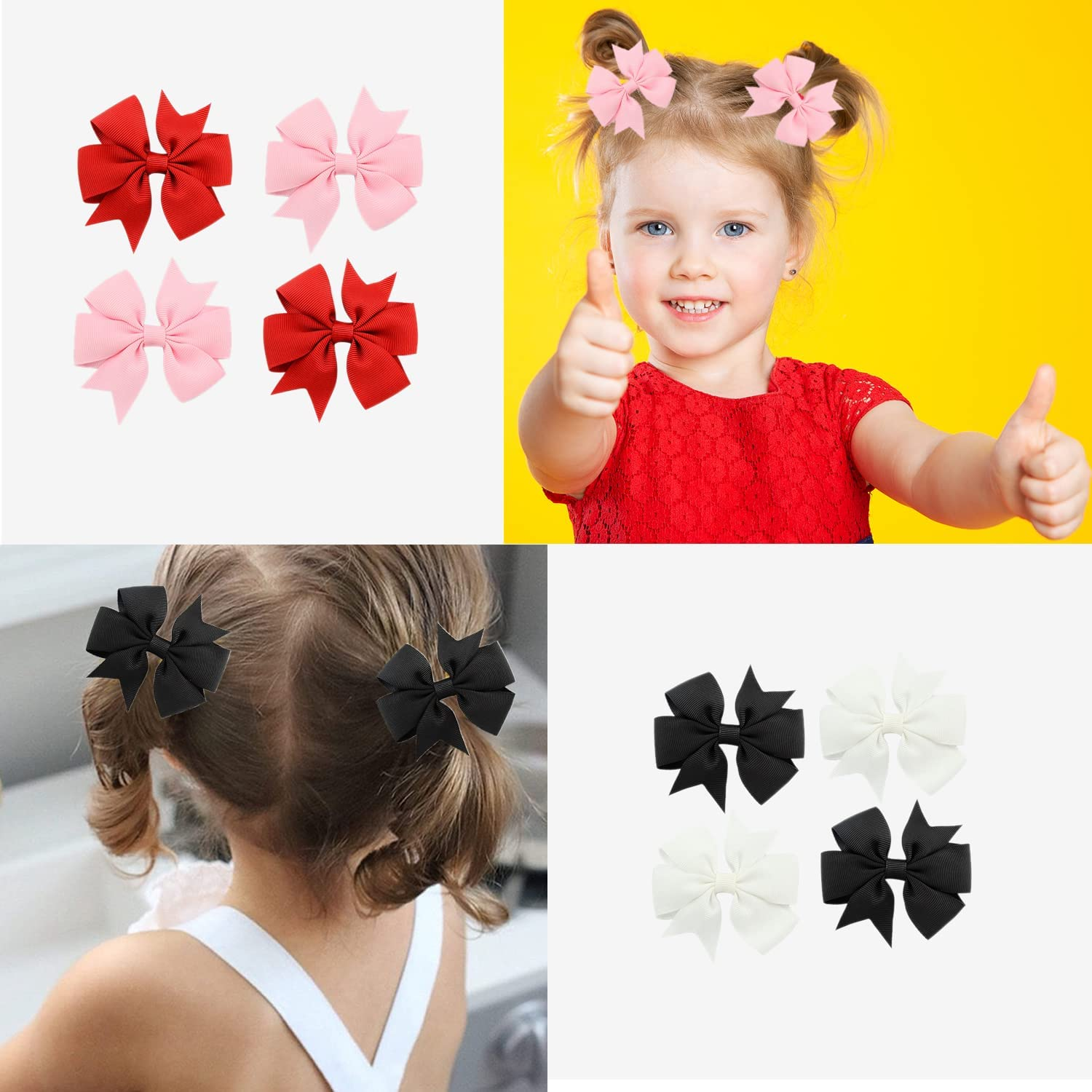 Baby Girls Hair Clips, [40 Pieces 20 Colors] Grosgrain Ribbon Nonslip Hair Barrettes for Kids Hair Bows Alligator Clips for Girls Infants Toddlers Teens Hair Pins Hair Accessories Gifts image number 6