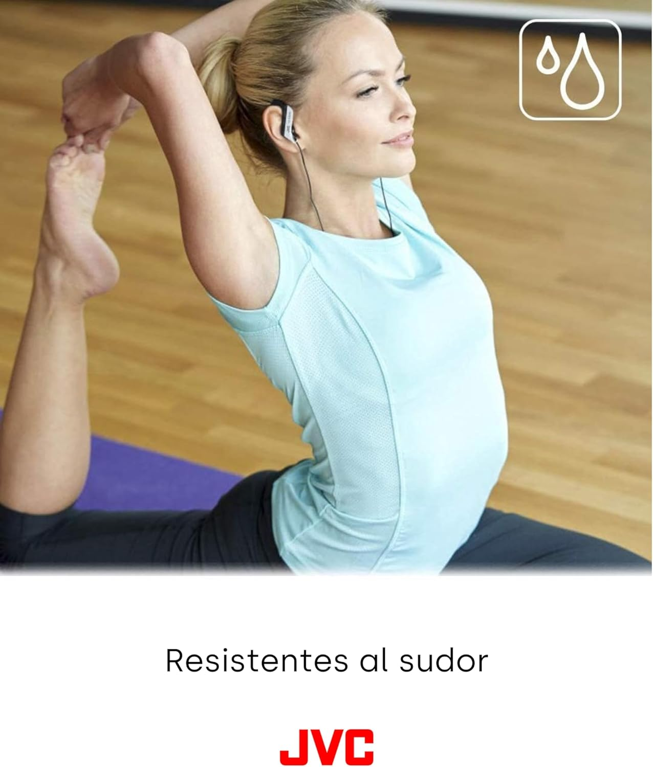 JVC HA-EB75-BN-U Ear Clip Sports Headphones - Splash Protection IPX2, Black image number 6