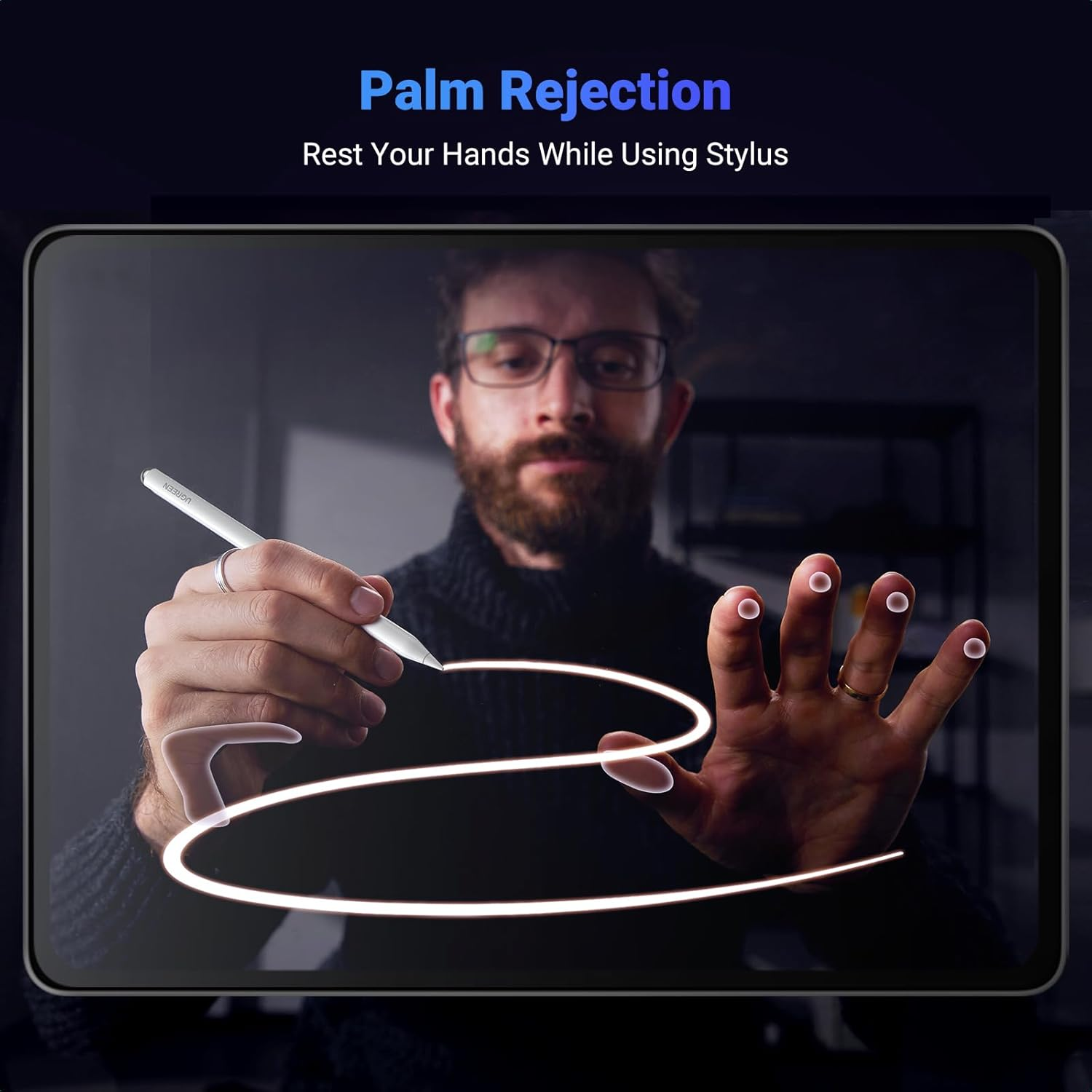 UGREEN Stylus Pencil 2Nd Generation, Magnetic Wireless Charging, Perfect Precision for Note-Taking, Drawing, Compatible with Ipad Air 3/4/5/6 12.9'', Ipad Pro 11", White image number 2