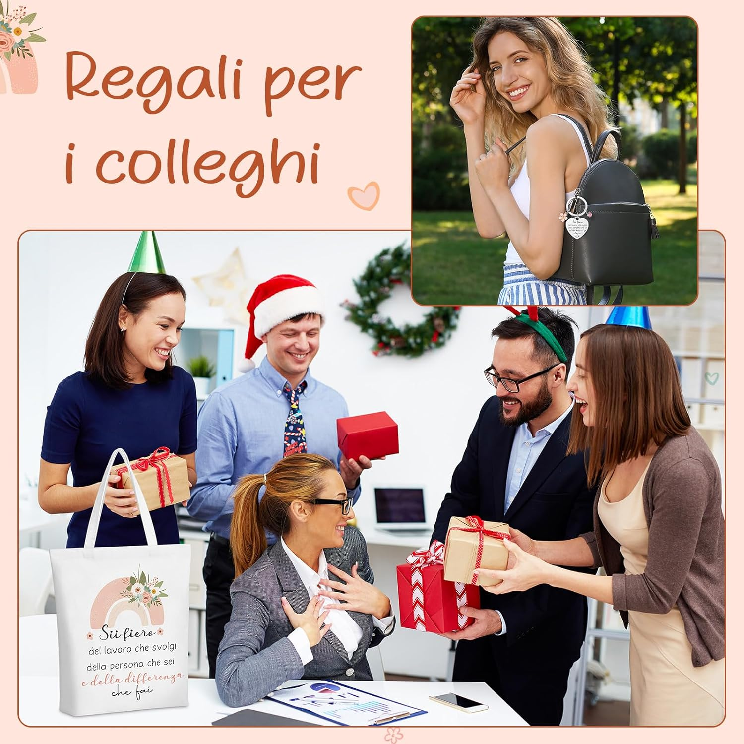 Xuniea Gift Set for Colleagues Contents Cosmetic Bag Keyring Canvas Bag image number 3