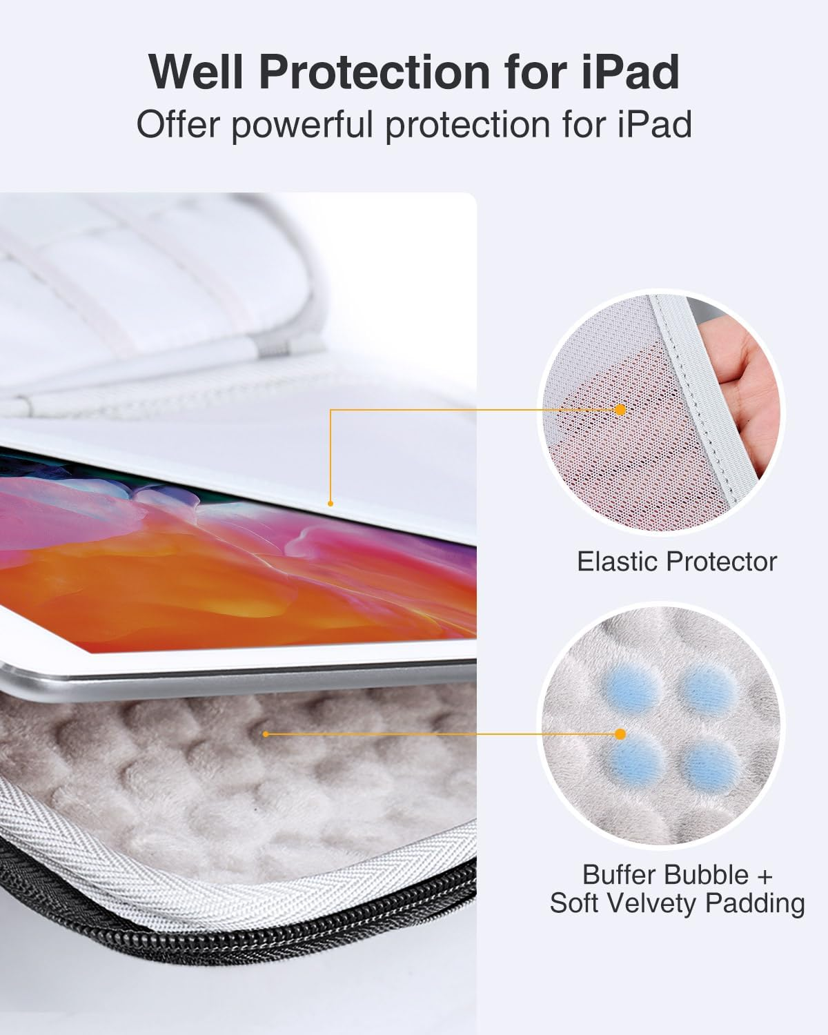 Luxtude Eva Cable Bag Organiser, Hard Shell Protection Electronic Cable Organiser Bag, Cable Organiser Bag, Tablet Bag, Electronic Accessories Case for Ipad (Up to 11 Inches), Charging Cable, Power image number 6