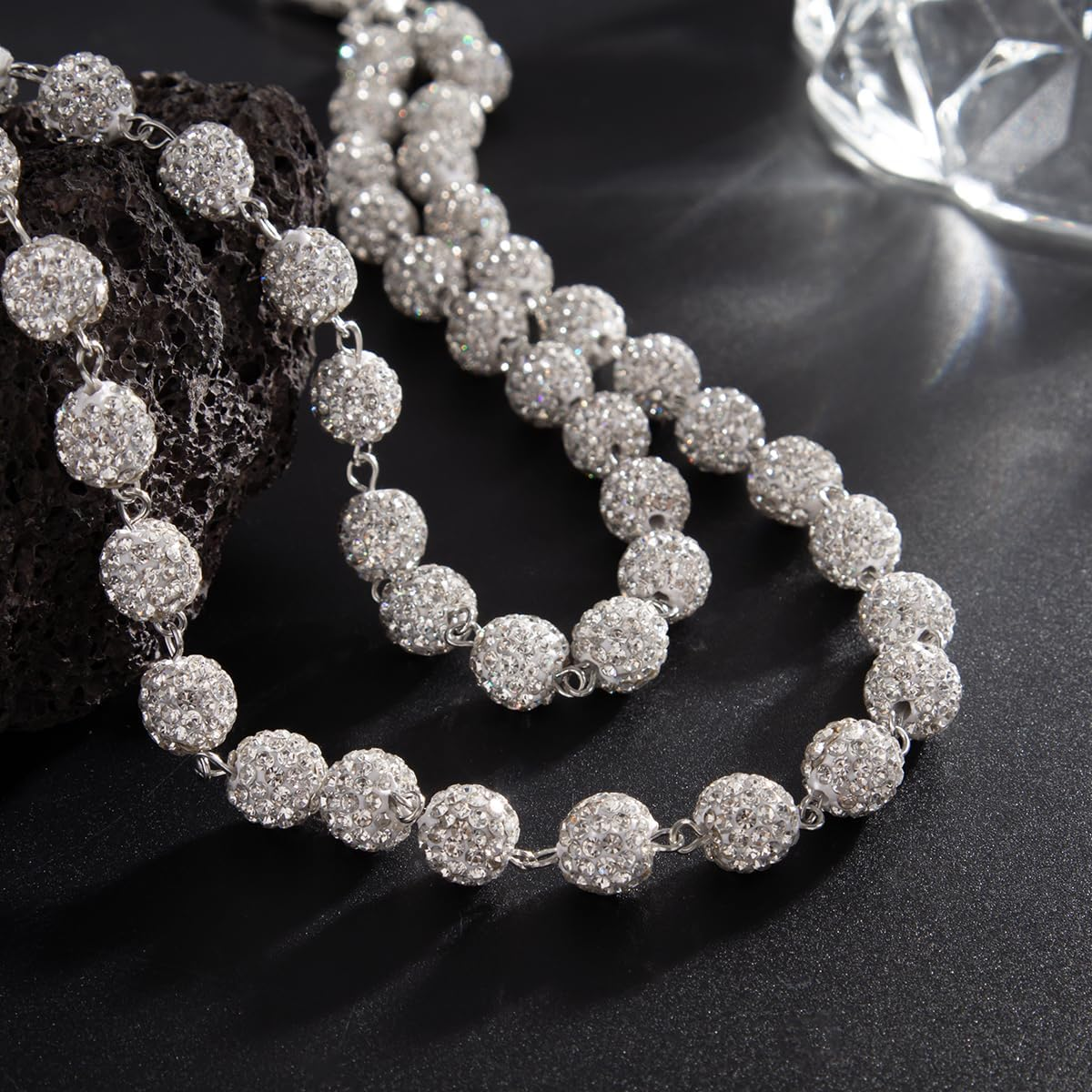 Pants Chain for Men Women Wallet Chain Rhinestone Waist Chain Hipster Street Jeans Chain Silver Keychain Pocket Bag Accessories Trendy Body Jewelry - White01 image number 6