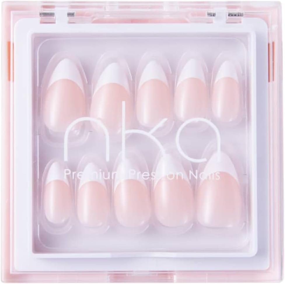 FRENCH ALMOND PRESS on NAILS KIT - PREMIUM 30 NAIL SET FAKE NAILS ACRYLIC NAILS FRENCH PRESS on NAIL image number 4