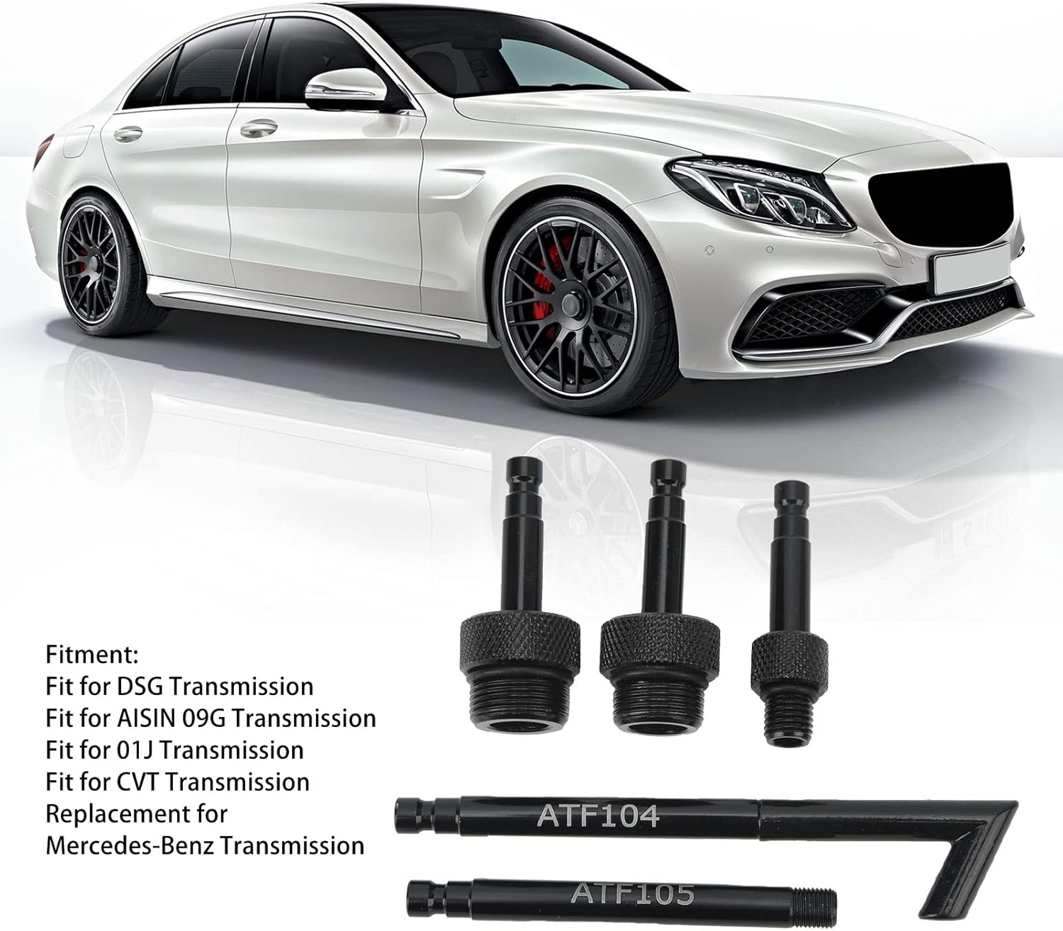 5Pcs ATF Filler Adapters Set, VAS6262-1, VAS6262-2, VAG1924-1, VAS5162-1, 722.9, ATF Automatic Transmission Fluid Oil Filler Adapters image number 1