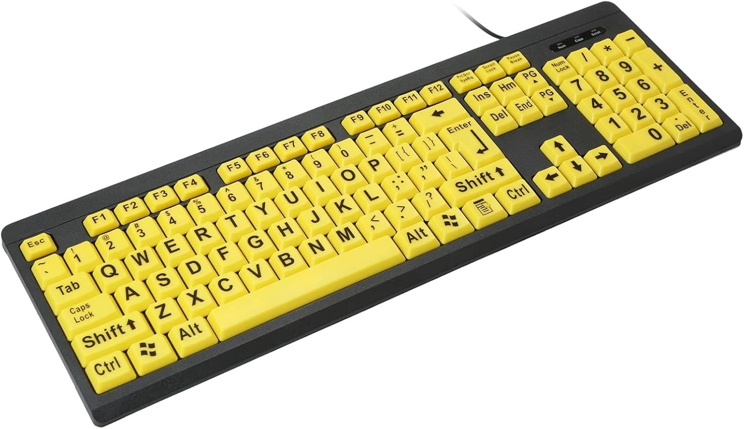 Wired USB Large Print Computer Keyboard for Low Vision Users High Contrast 104 Keys Letters for Old Men VCXN image number 2